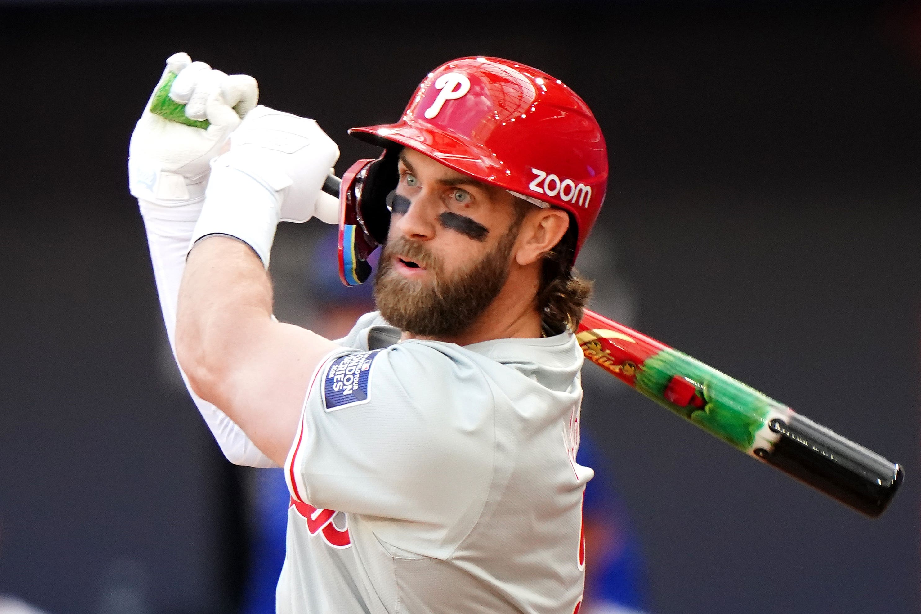 Philadelphia Phillies’ Bryce Harper in action (Zac Goodwin/PA)