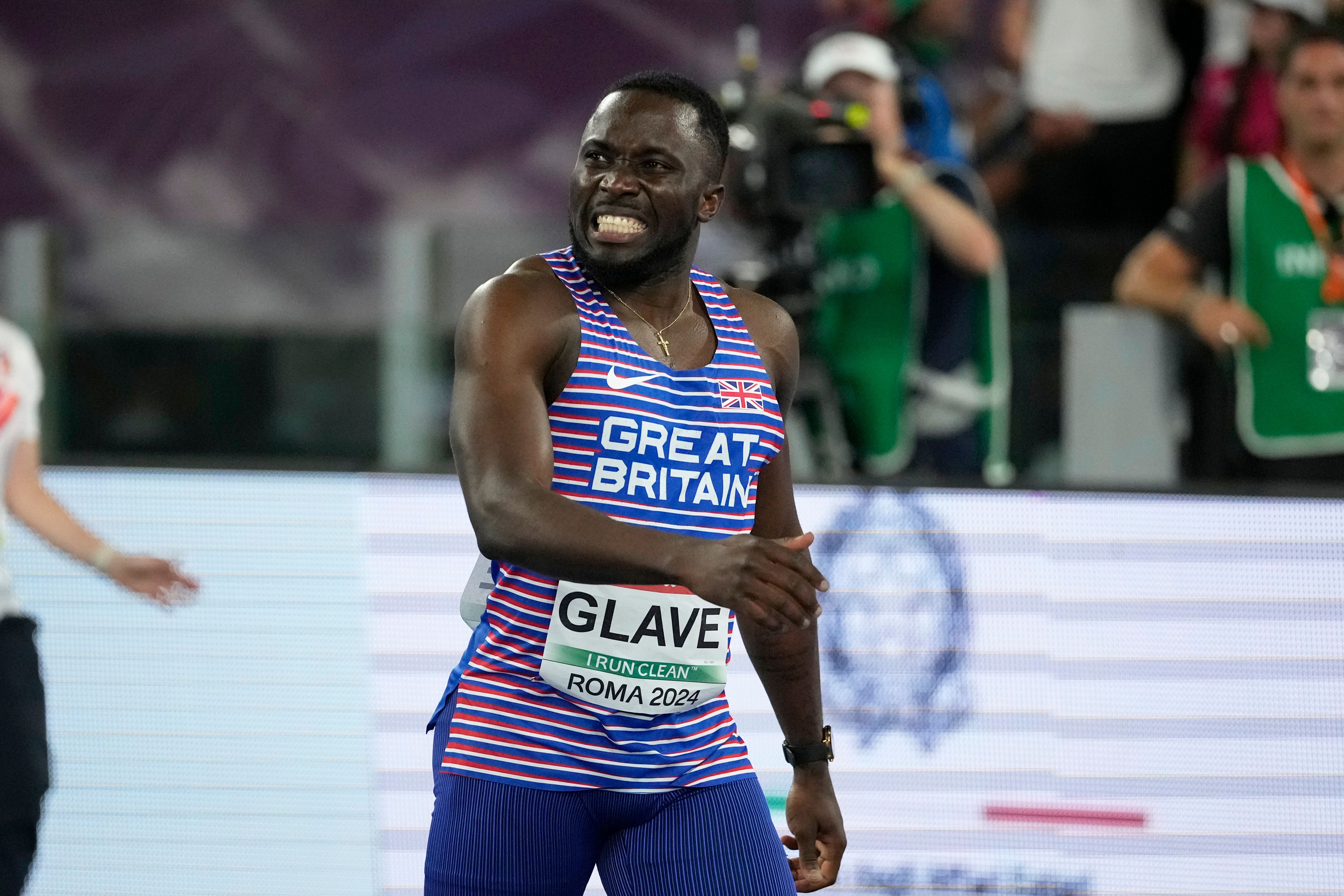 Romell Glave took bronze for GB in the men’s 100m in Rome