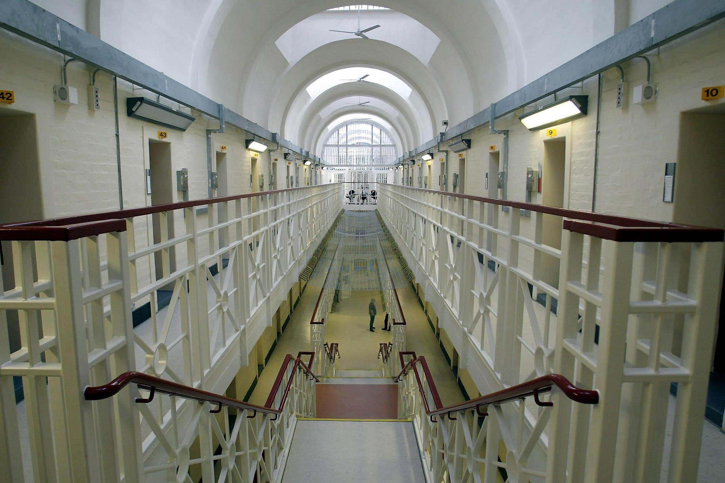 The B-wing at Wakefield Prison, West Yorkshire, as prison places come under the spotlight (PA)