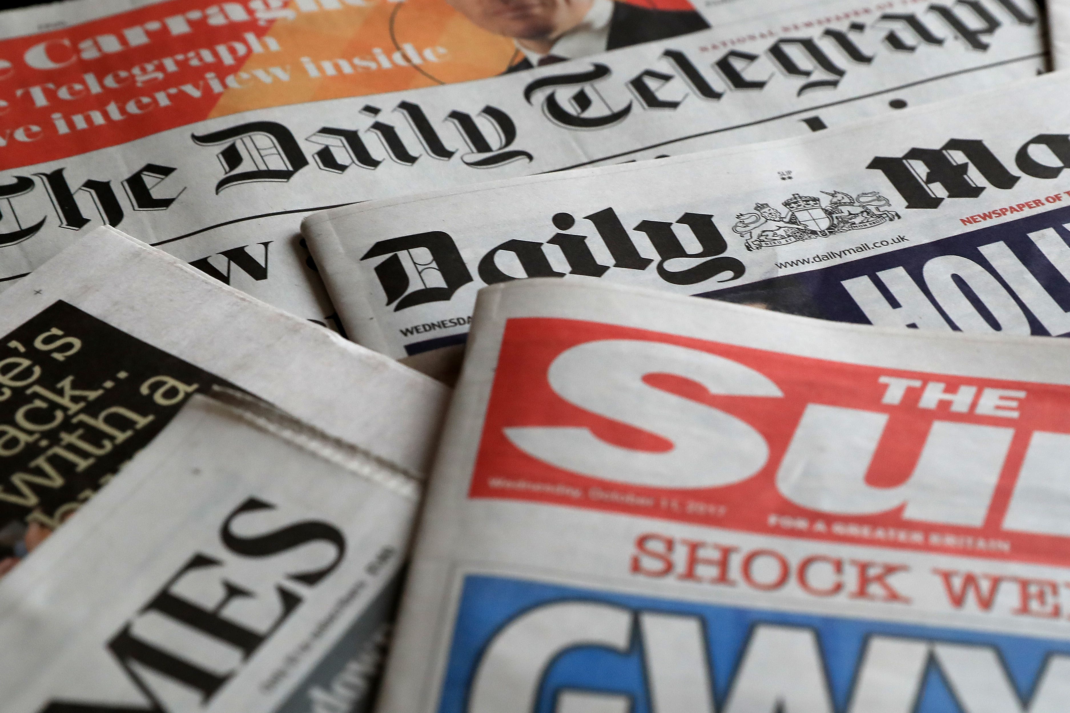 A collection of British newspapers (Peter Byrne/PA)