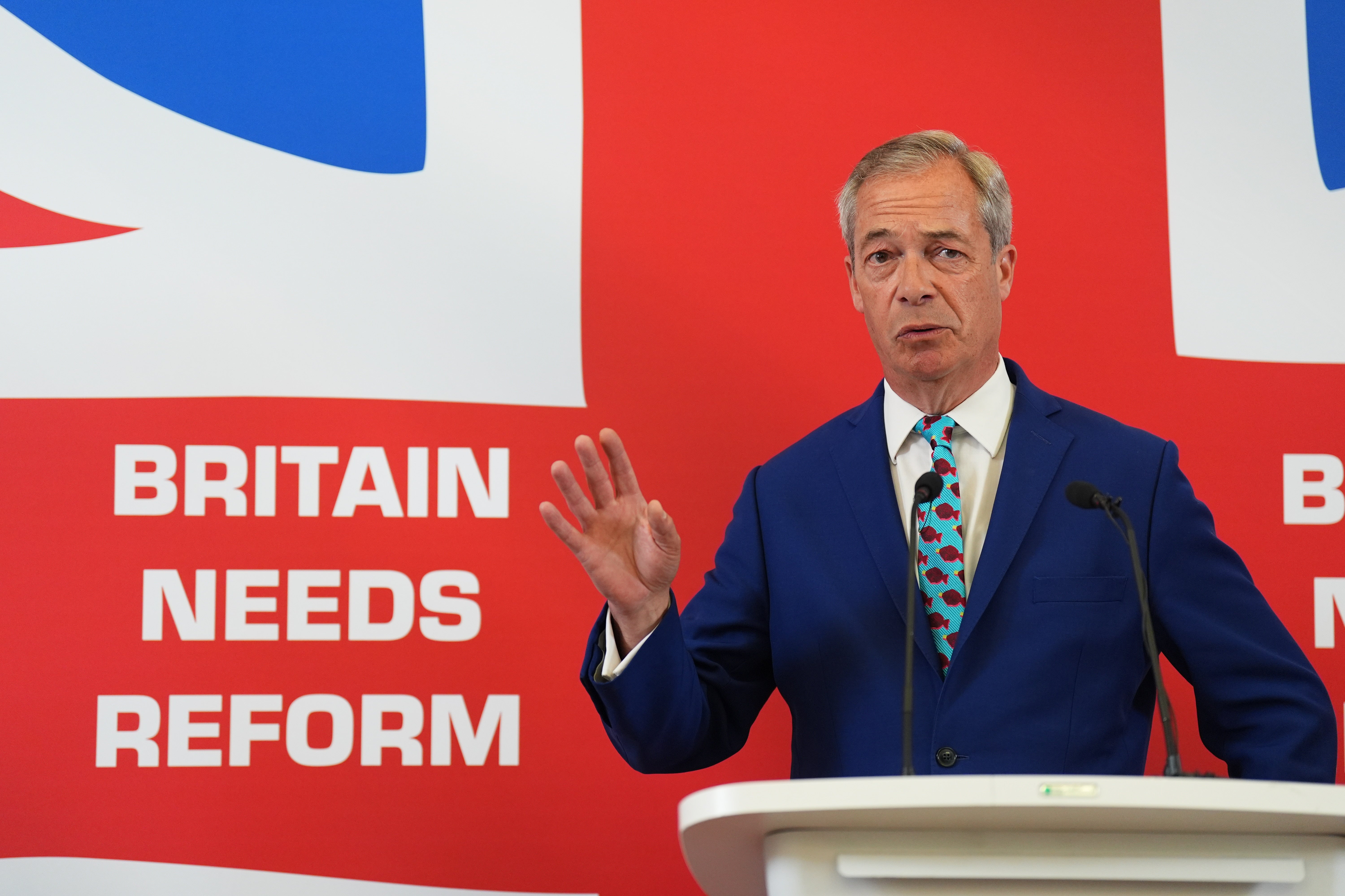 Farage addresses the media today