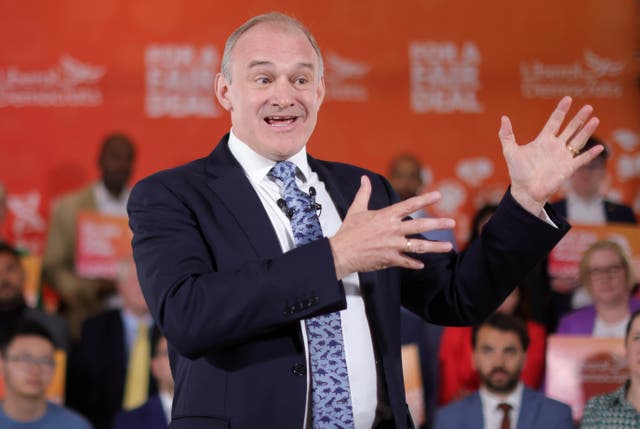 <p>Sir Ed Davey launched the manifesto today </p>