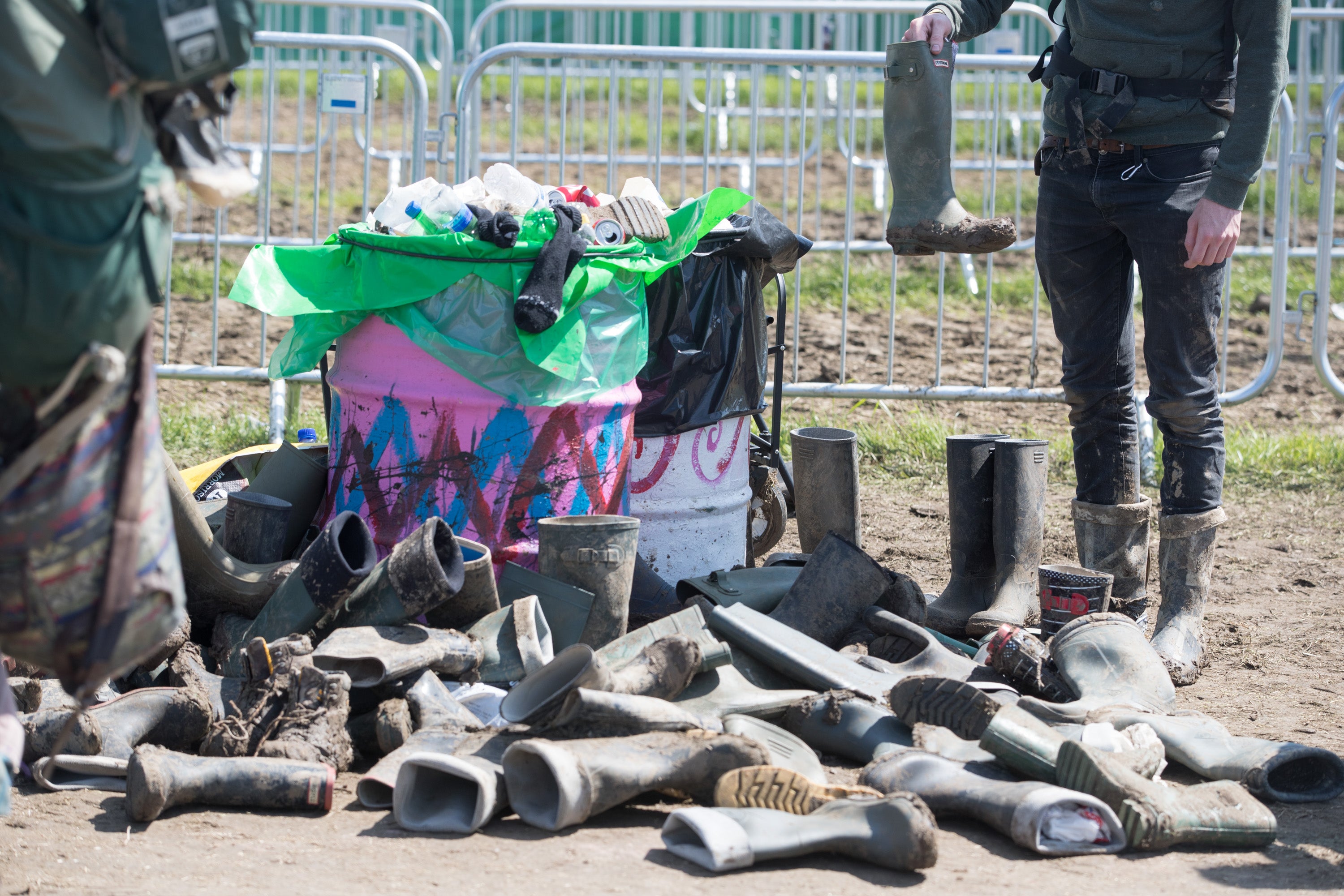 The leftover wellies after an awful year of mud in 2016