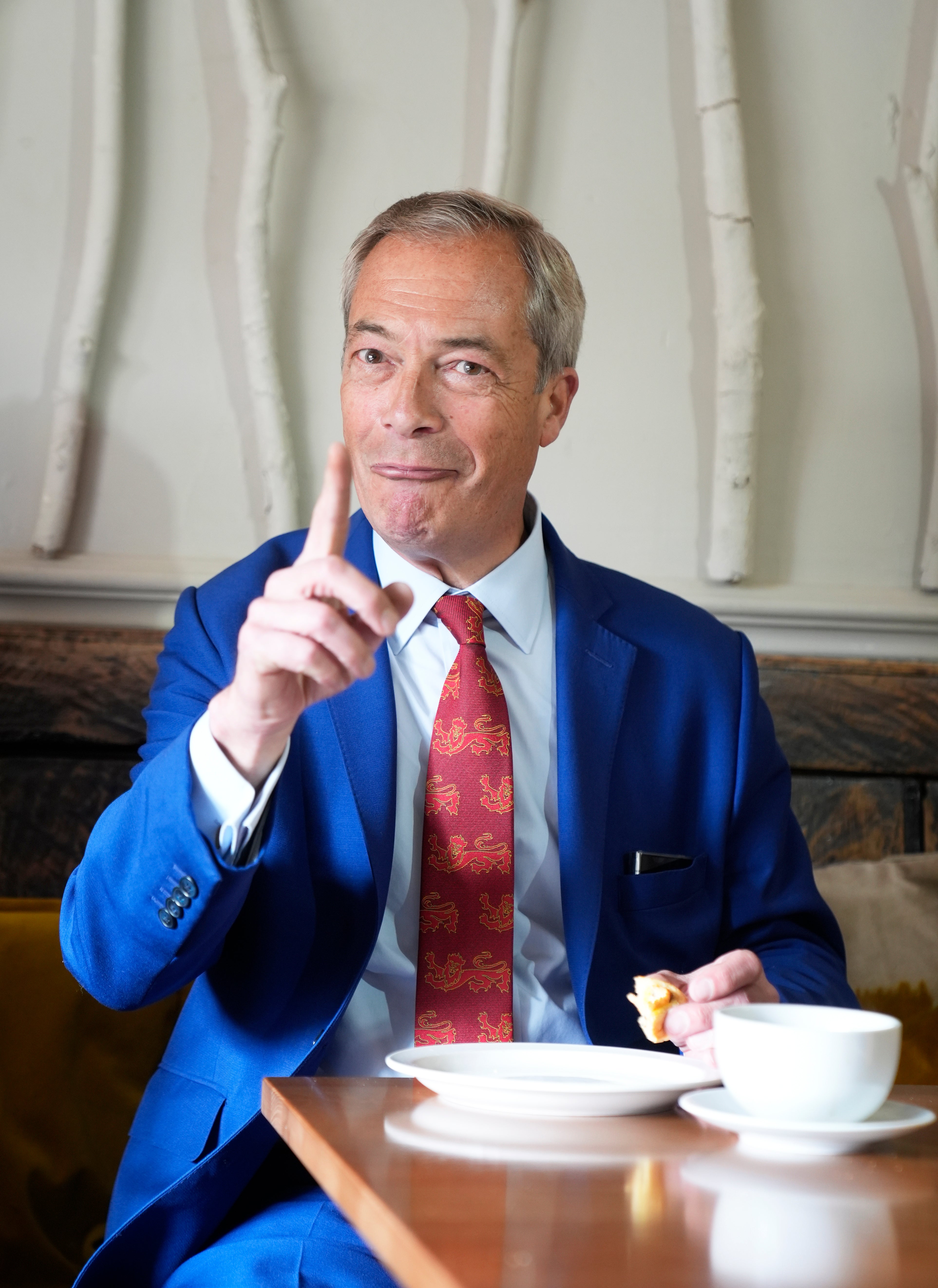 Nigel Farage on the campaign trail in Cawthorne, South Yorkshire