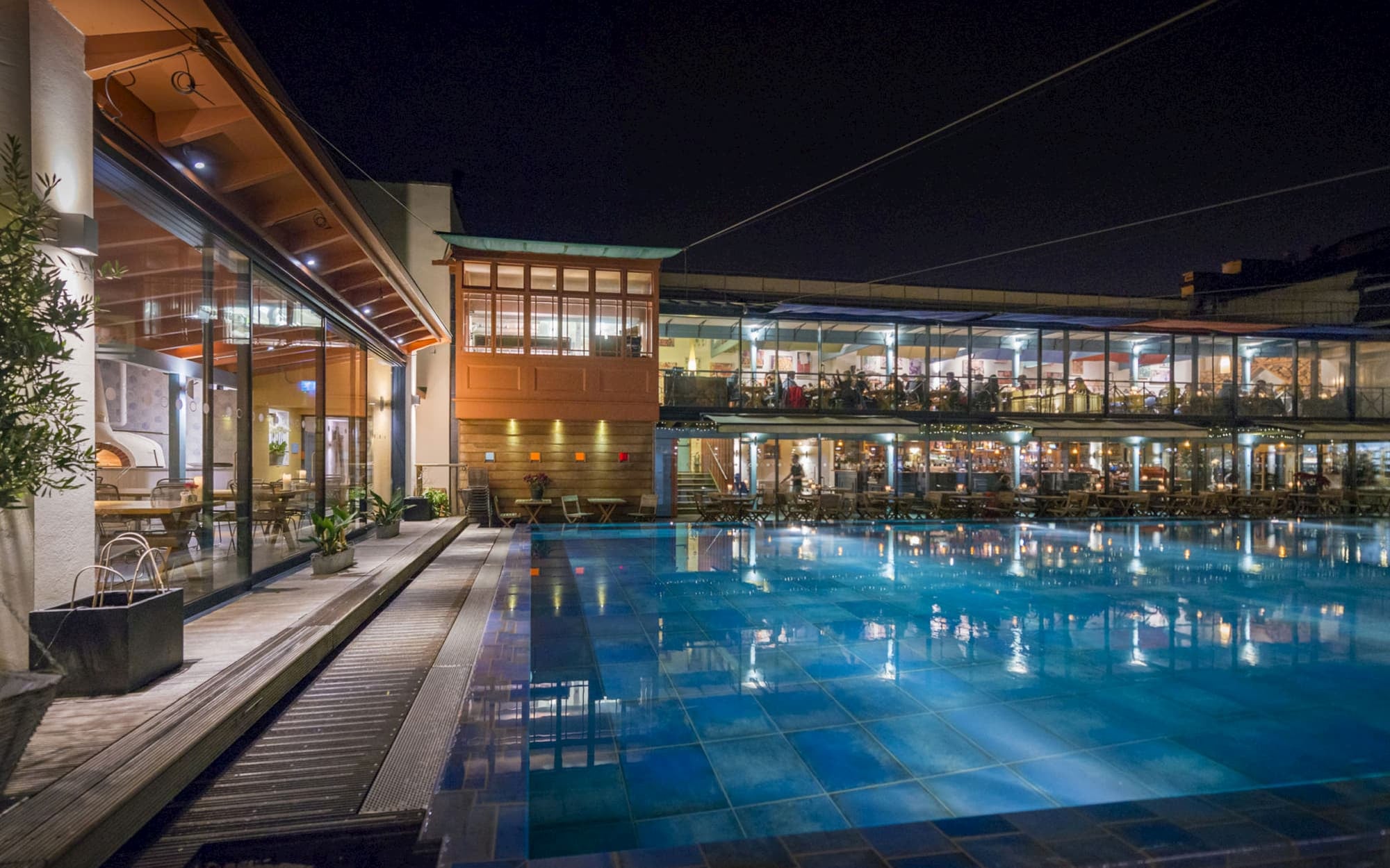 Tuck into a meal beside the water at Bristol Lido