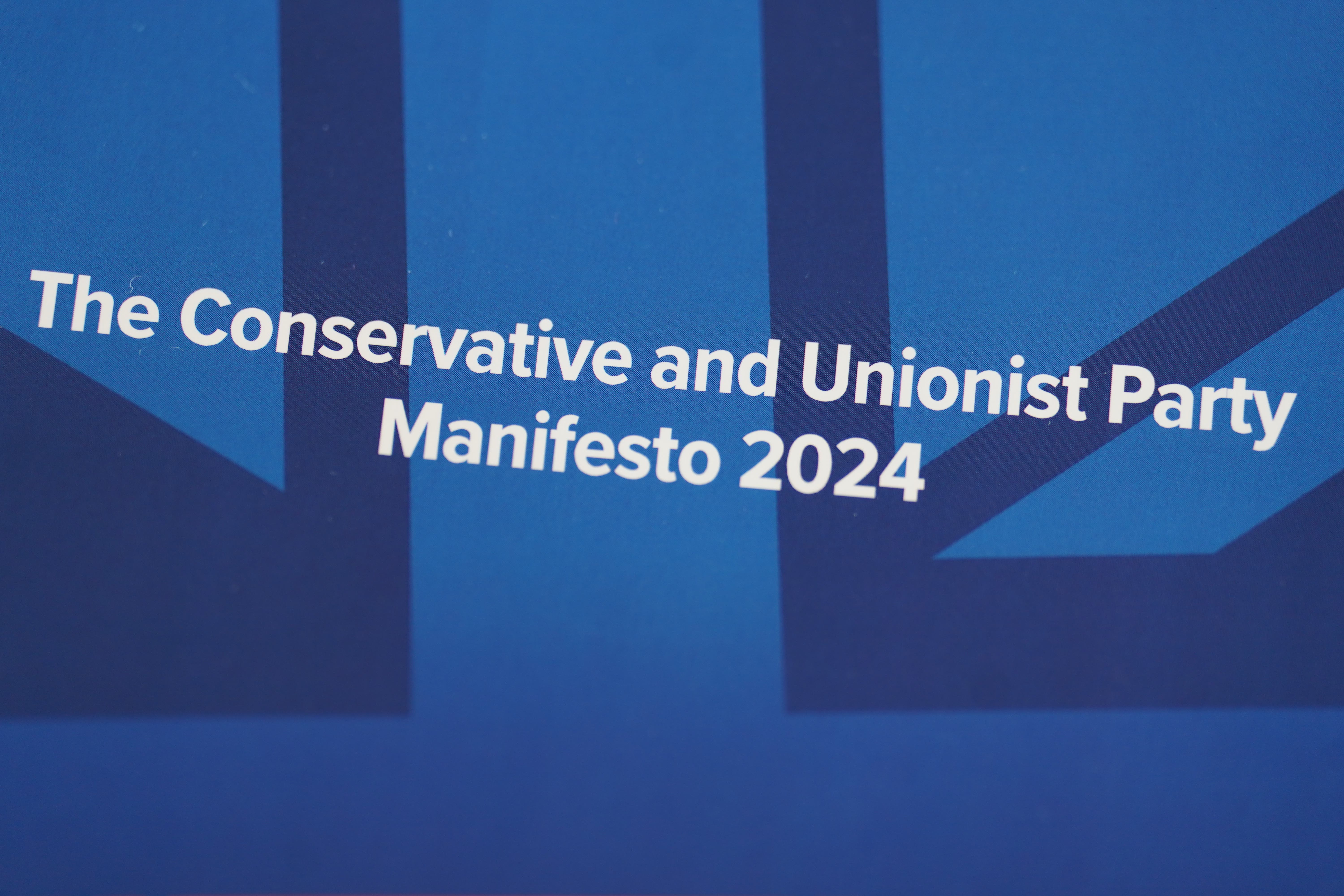 The Conservative Party General Election manifesto (James Manning/PA)