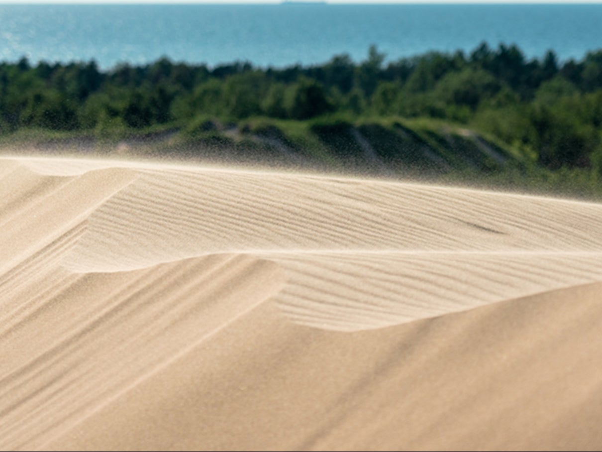 The sand dunes at Silver Lake State Park in Mears, Michigan. A 12-year-old boy had to be rescued after a hole he and his brother dug collapsed on him in June 2024, burying him for 14 minutes