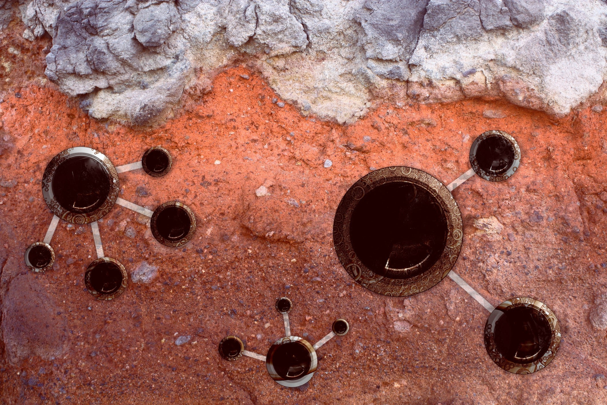 An artist's impression of a Mars colony