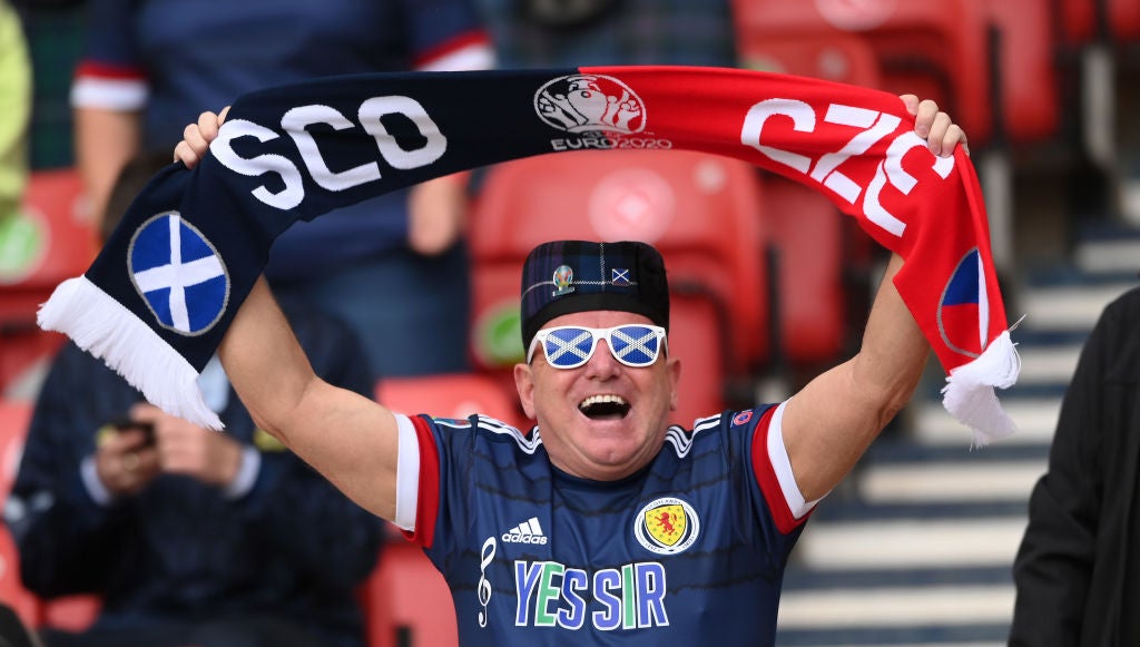 A Scotland fan ahead of the Tartan Army’s return at Euro 2020