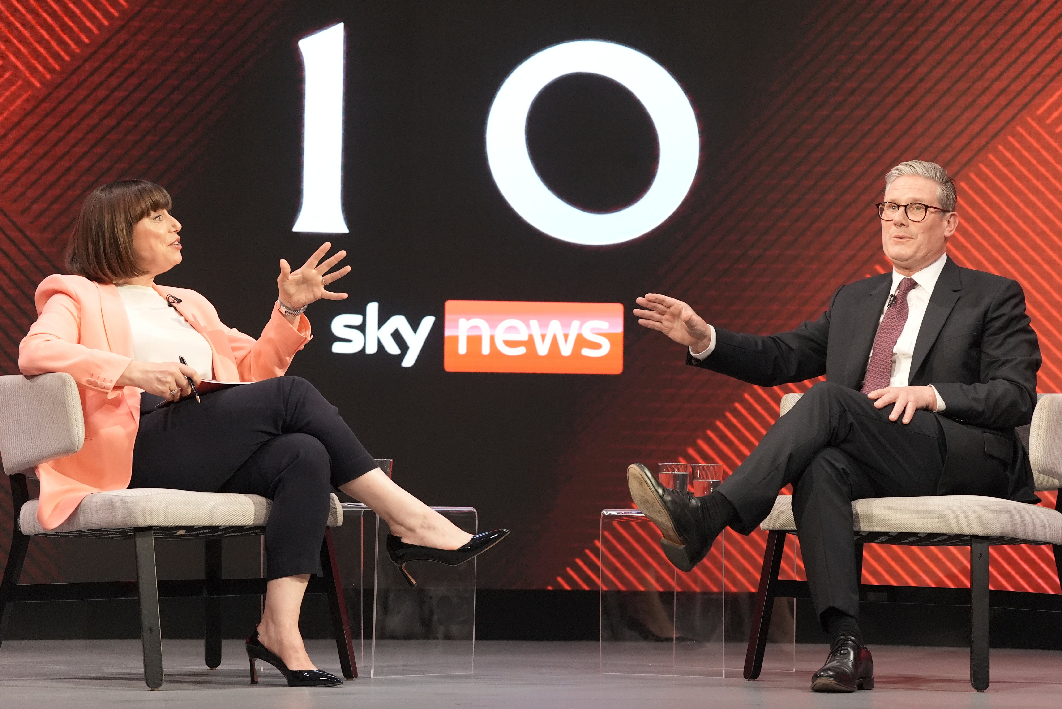 Keir Starmer at Sky TV debate with Beth Rigby