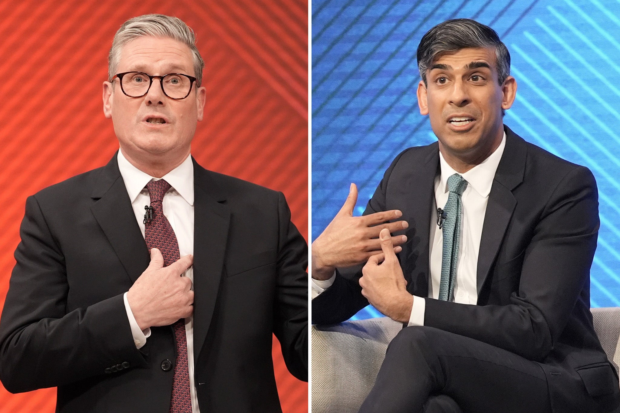 Sunak and Starmer in the debate