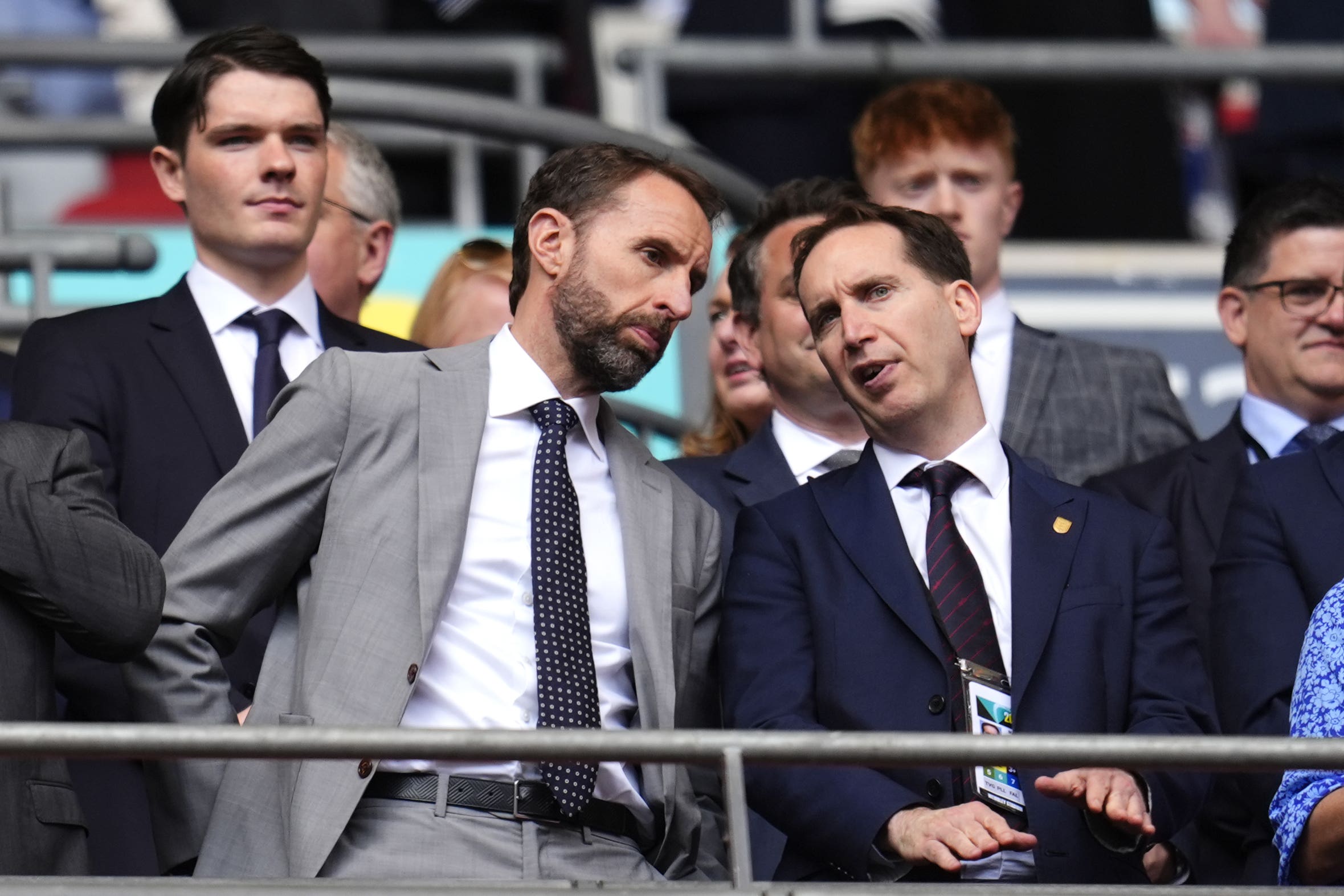 England manager Gareth Southgate and FA chief executive Mark Bullingham (right)