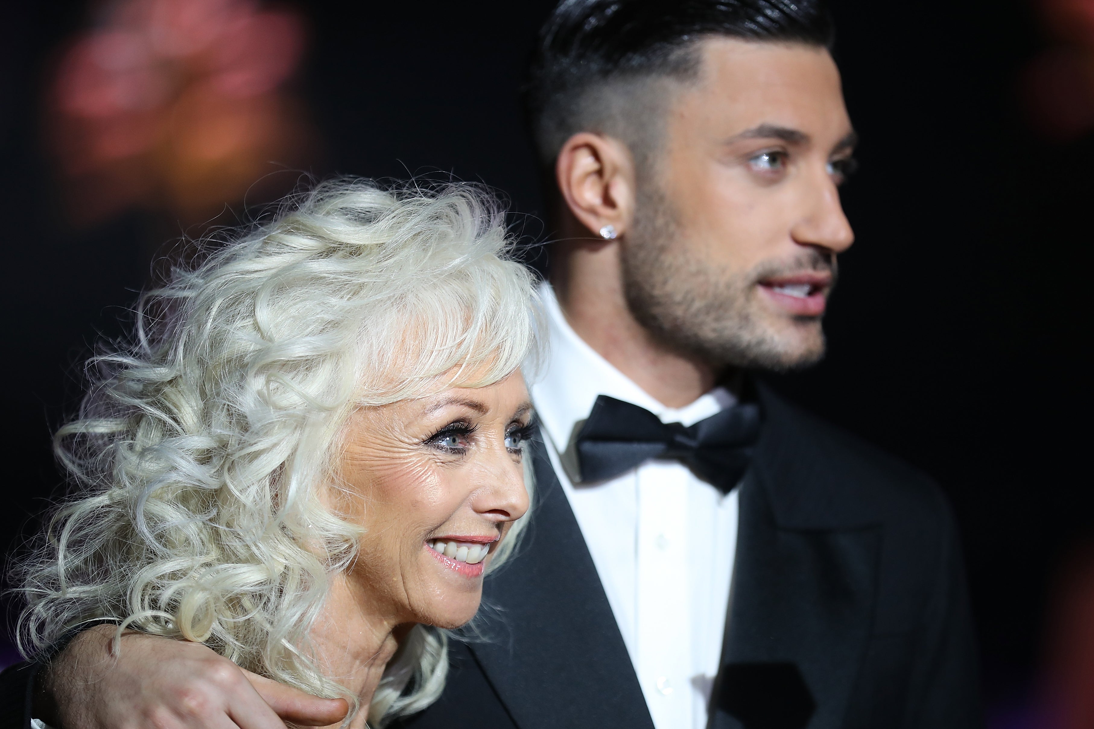 Debbie McGee (L) and Giovanni Pernice attend the 'Strictly Come Dancing' Live! photocall at Arena Birmingham, on January 18, 2018 in Birmingham