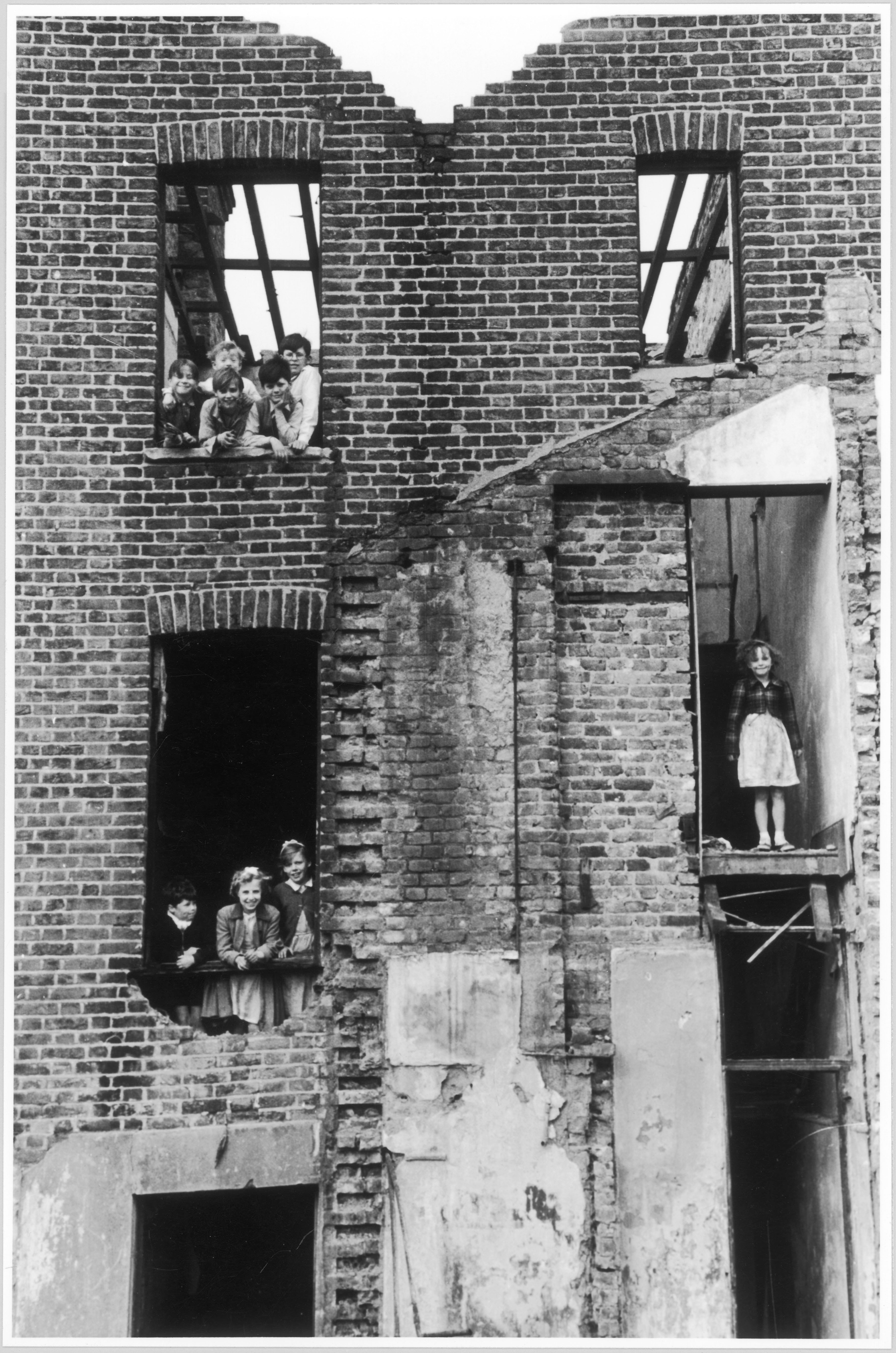 Children in a Bombed Building, Bermondsey, London, 1954