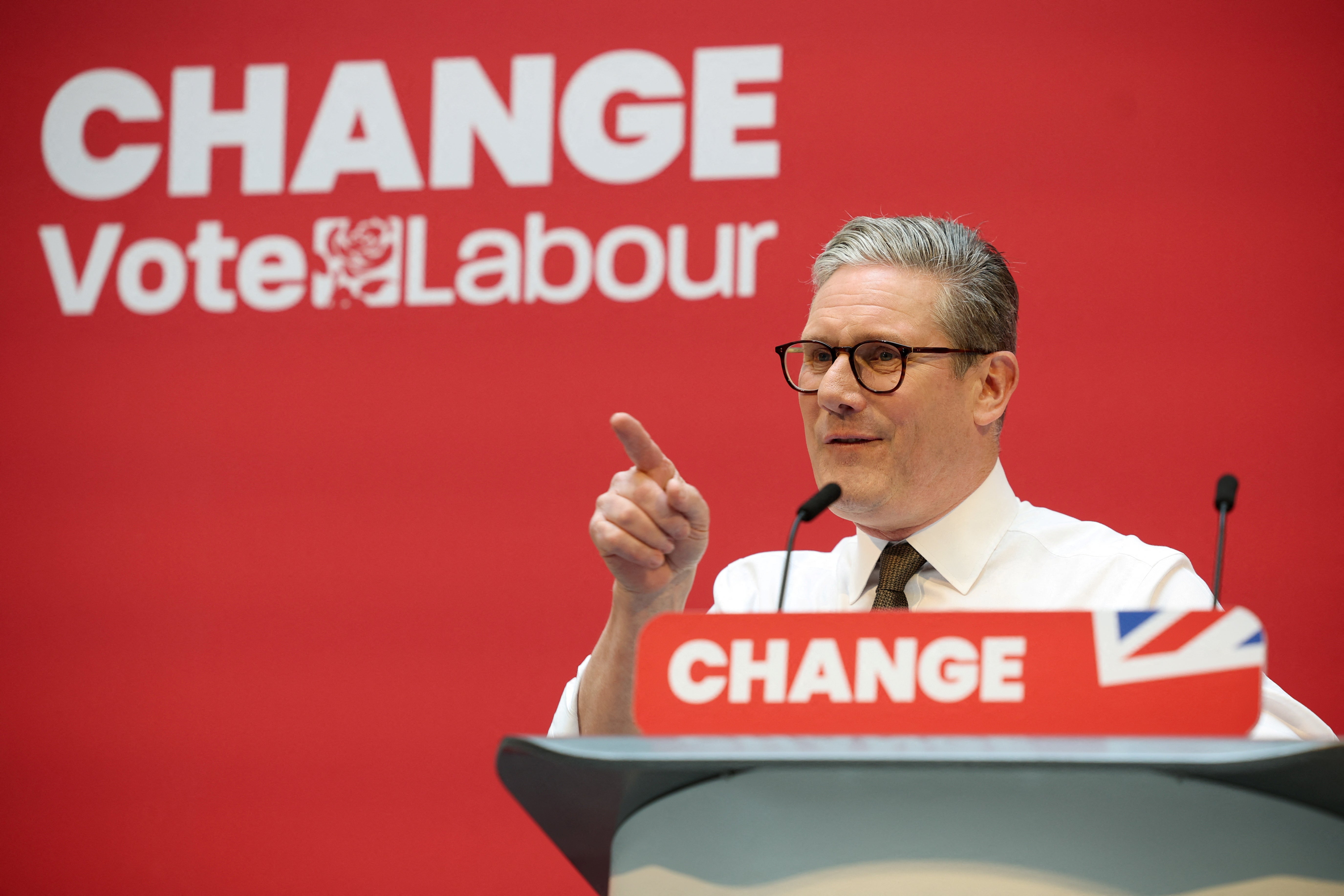 Labour leader Keir Starmer at the launch of his party’s manifesto