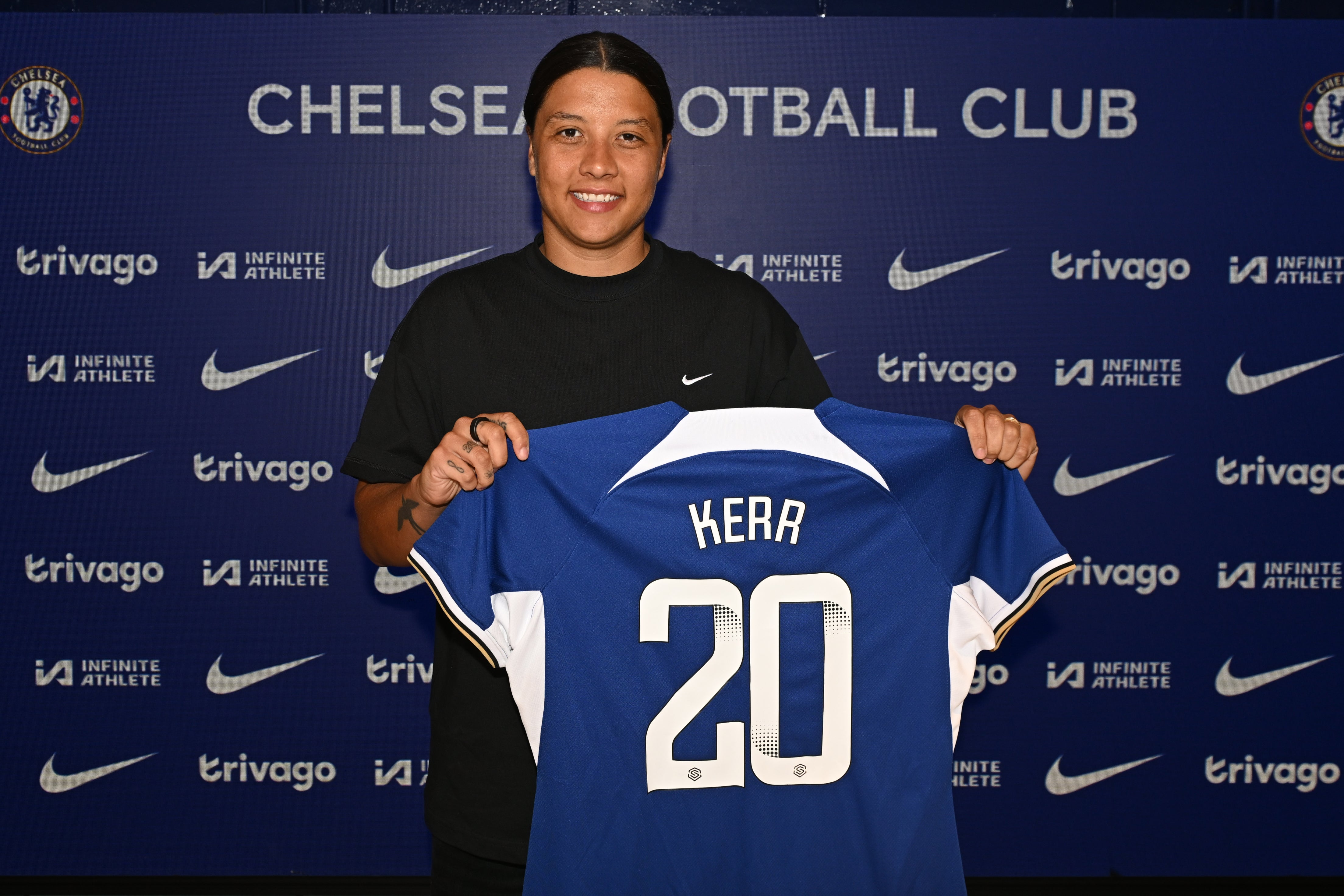 Sam Kerr said it was ‘really exciting and a very proud moment’ for her to sign a new deal with Chelsea