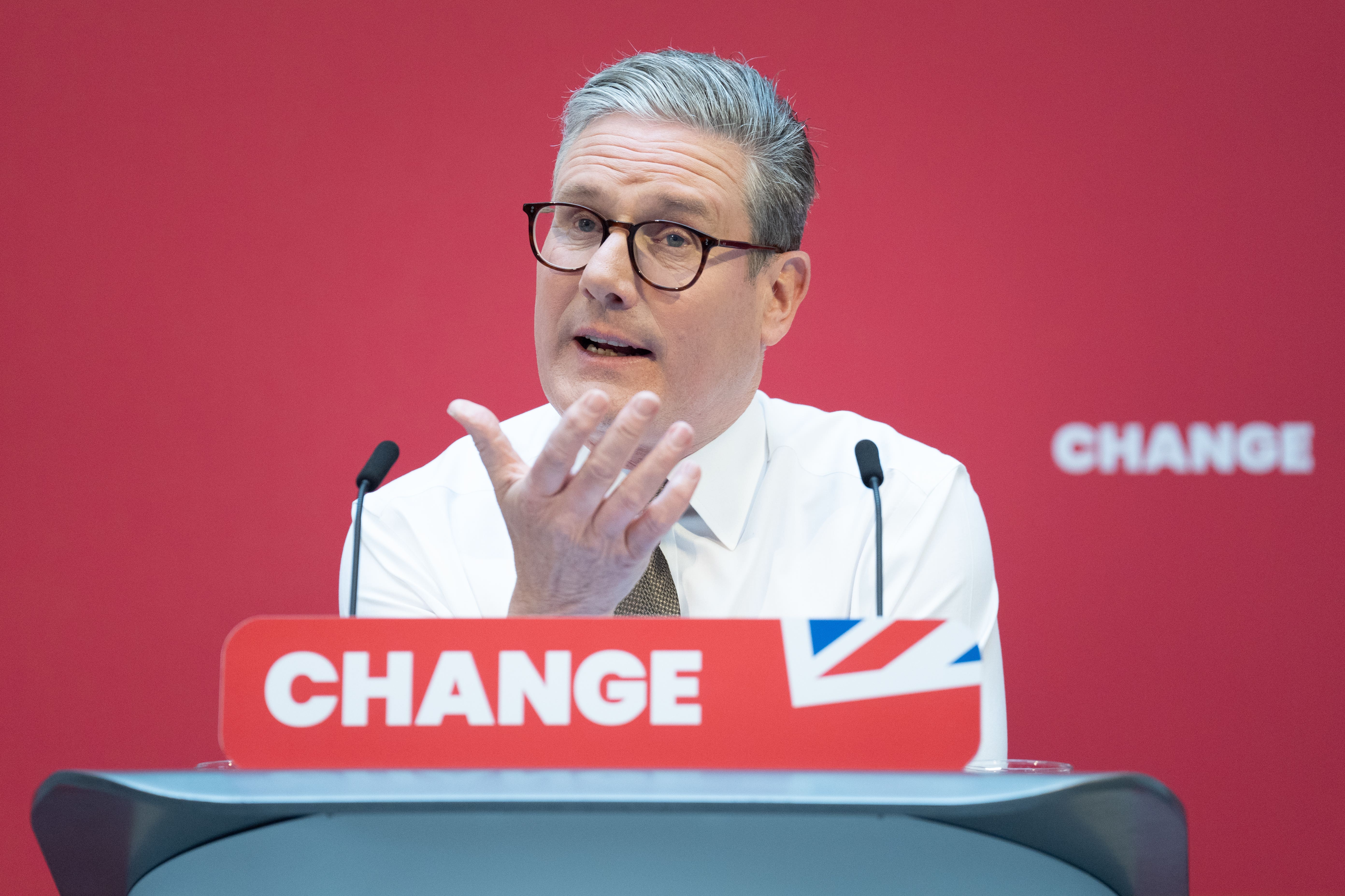 Labour Party leader Sir Keir Starmer launches his party’s manifesto at Co-op HQ in Manchester