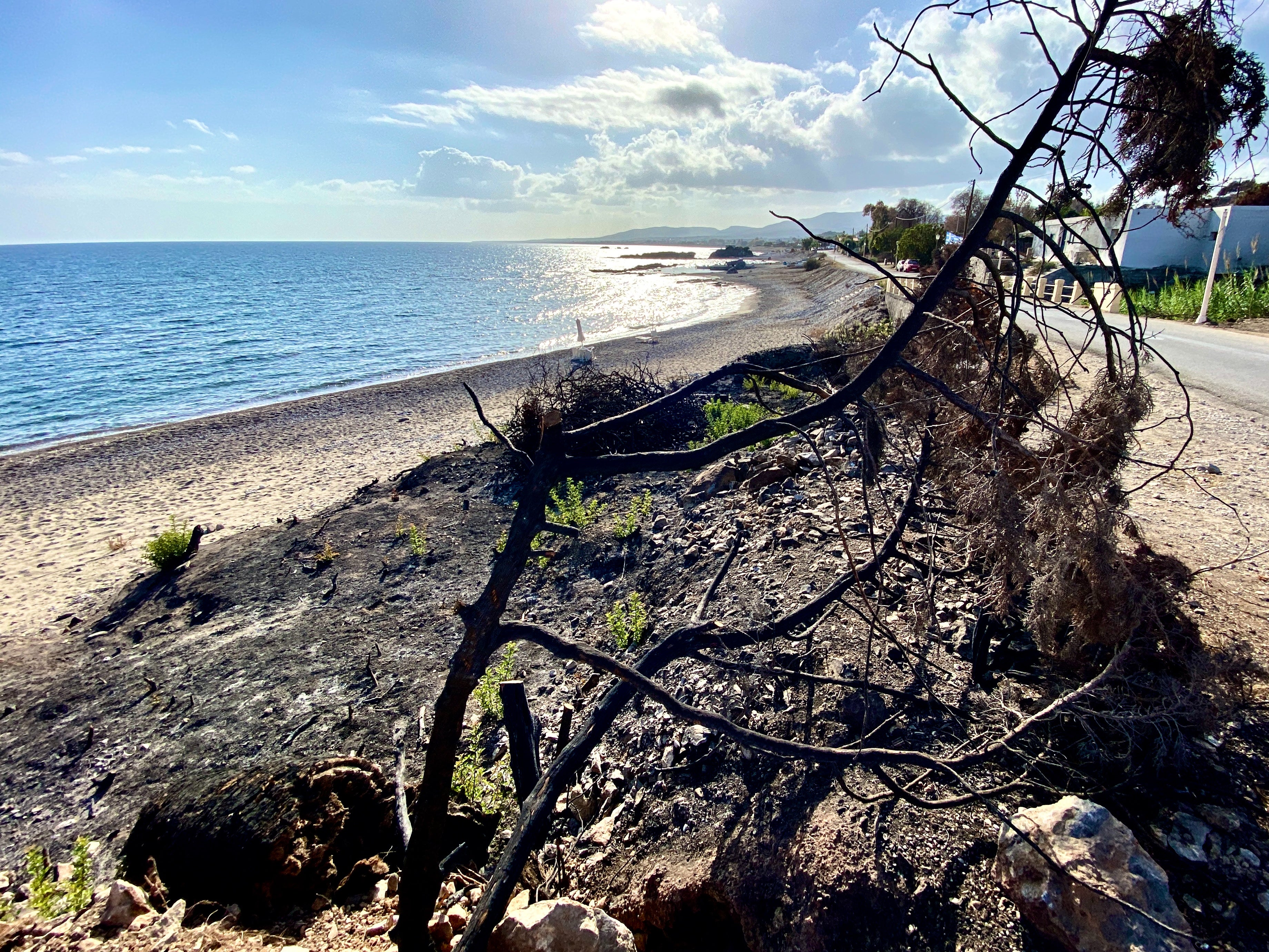 Burning sun: The east coast of Rhodes, which suffered wildfires in the summer of 2023