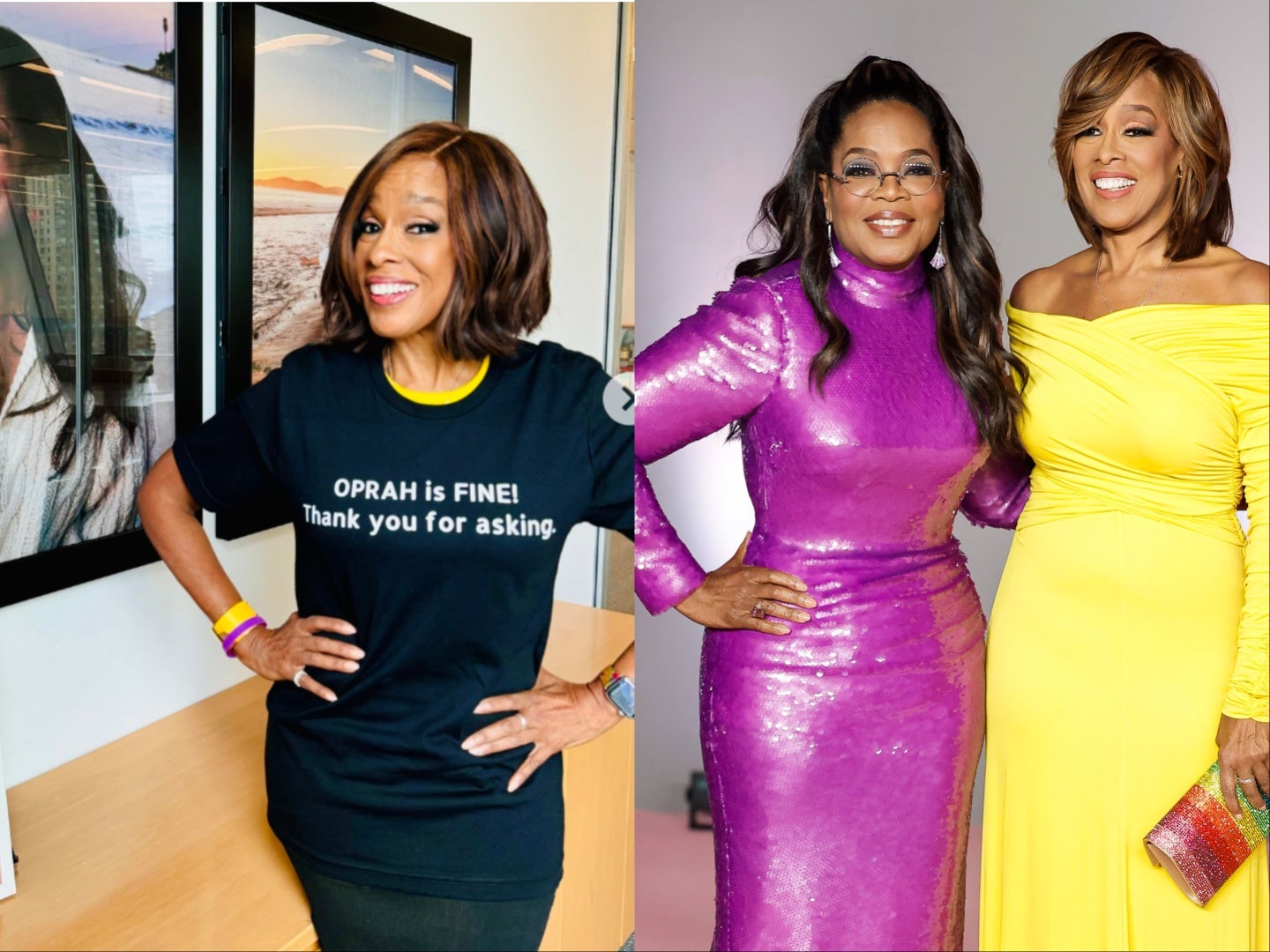 Gayle King hilariously wears ‘Oprah is Fine’ shirt after her friend had stomach virus