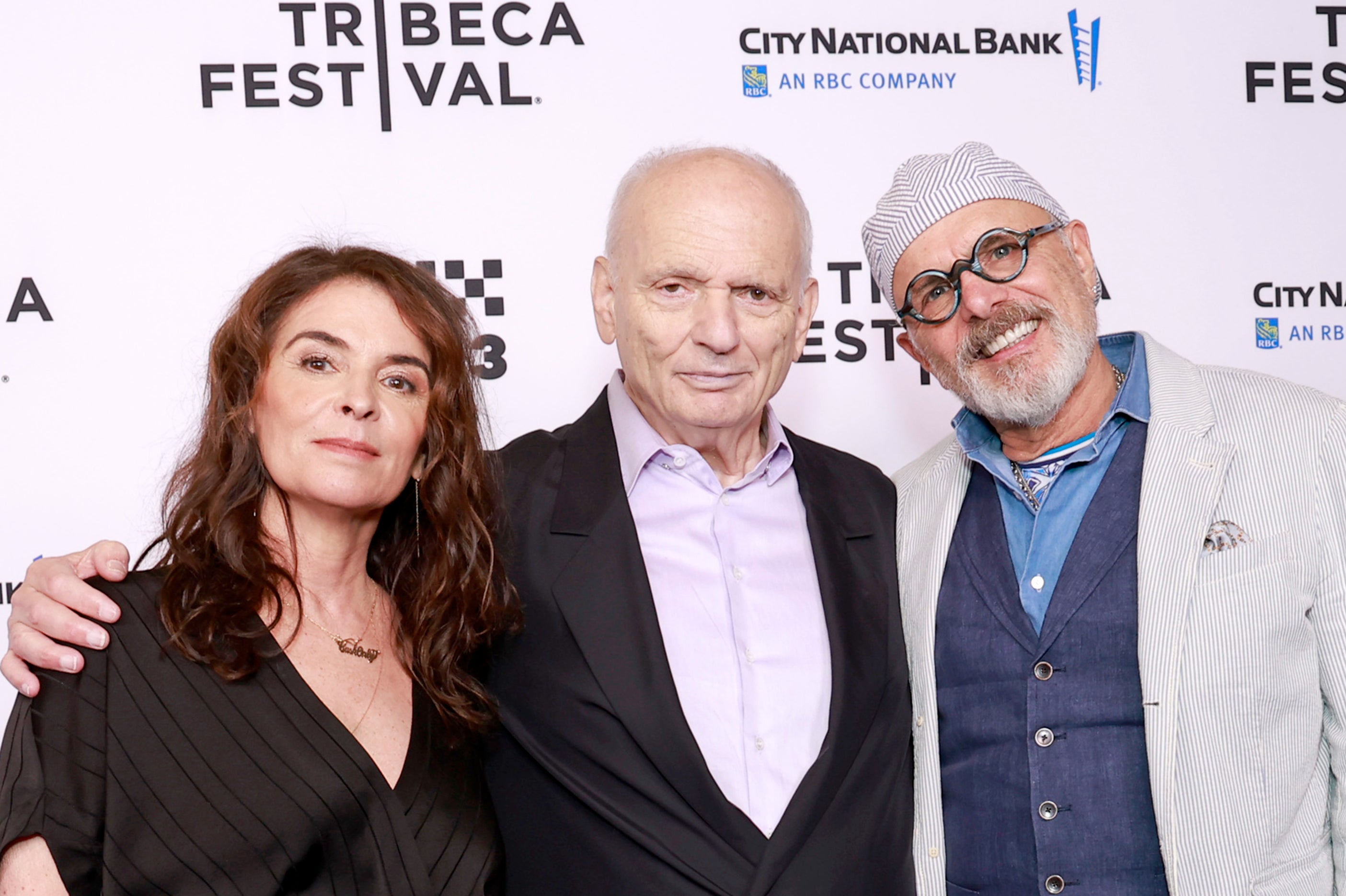 Annabella Sciorra, David Chase and Joe Pantolia at the 25th anniversary reunion