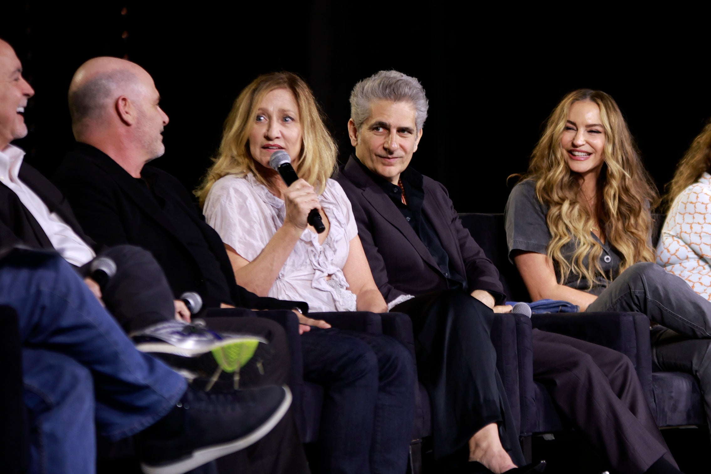 Terence Winter, Matthew Weiner, Edie Falco, Michael Imperioli, and Drea de Matteo at ‘The Sopranos’ 25th anniversary reunion