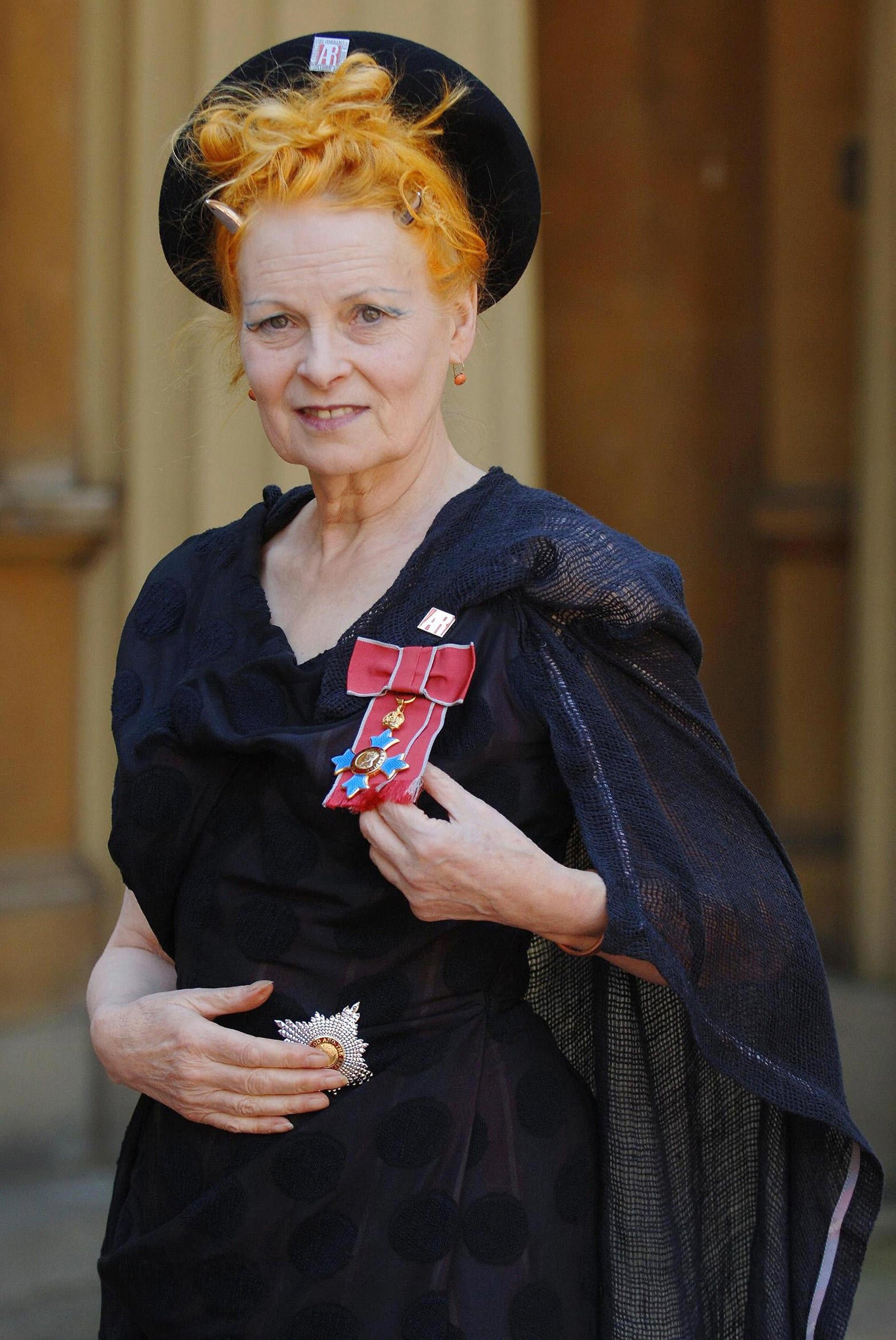 Westwood receiving her OBE at Buckingham Palace in 1992