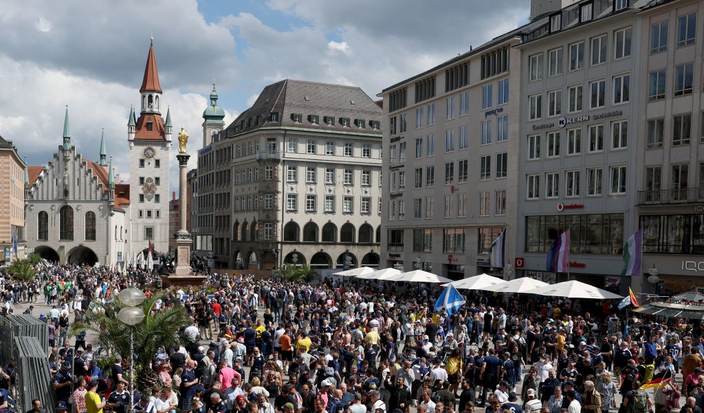 Scotland fans gathered in Munich’s Old Town