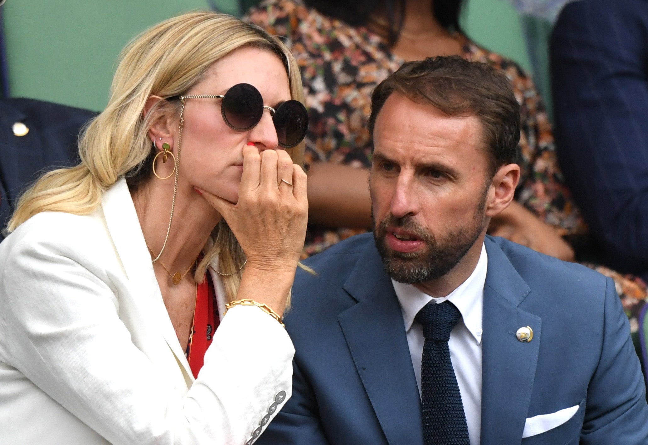 Alison and Gareth Southgate in the Royal Box at Wimbledon, 2019