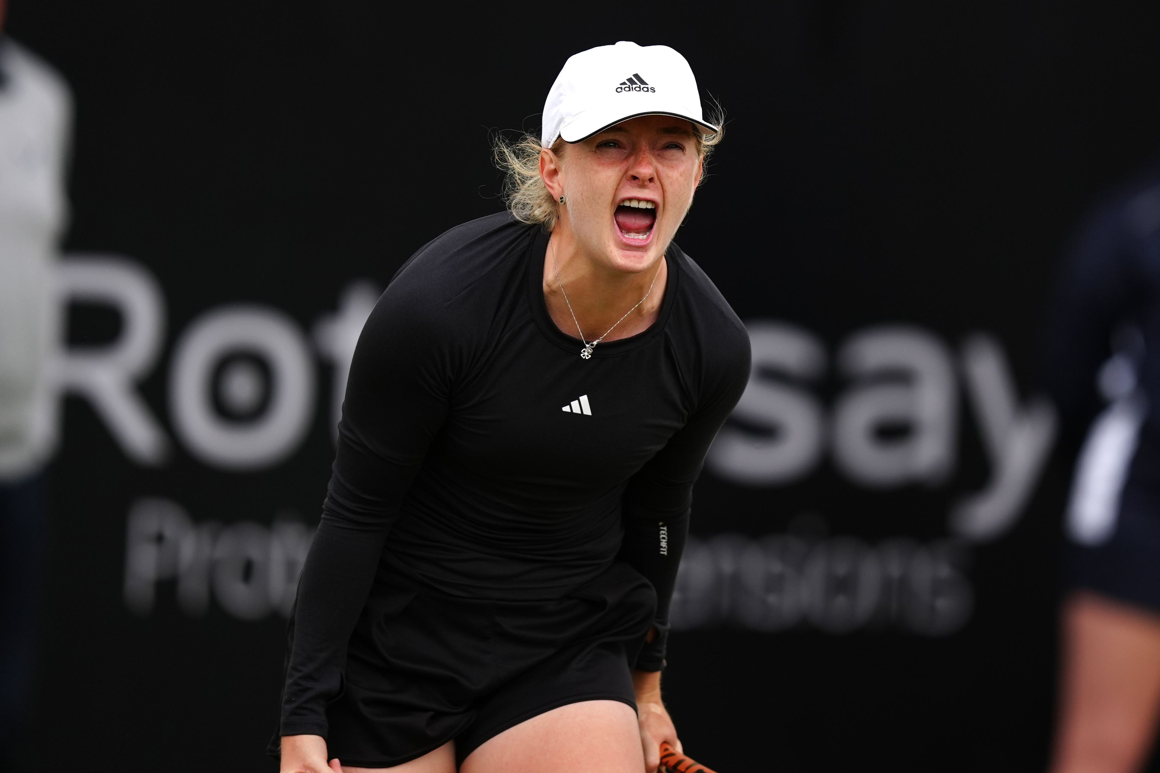 Francesca Jones celebrated victory against Ashlyn Krueger (Mike Egerton/PA)