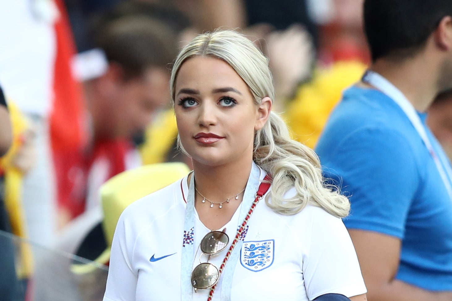 Megan Pickford supporting her then boyfriend at the 2018 World Cup in Russia