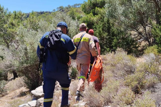 <p>Hellenic Rescue Team of Samos head to the grim find </p>