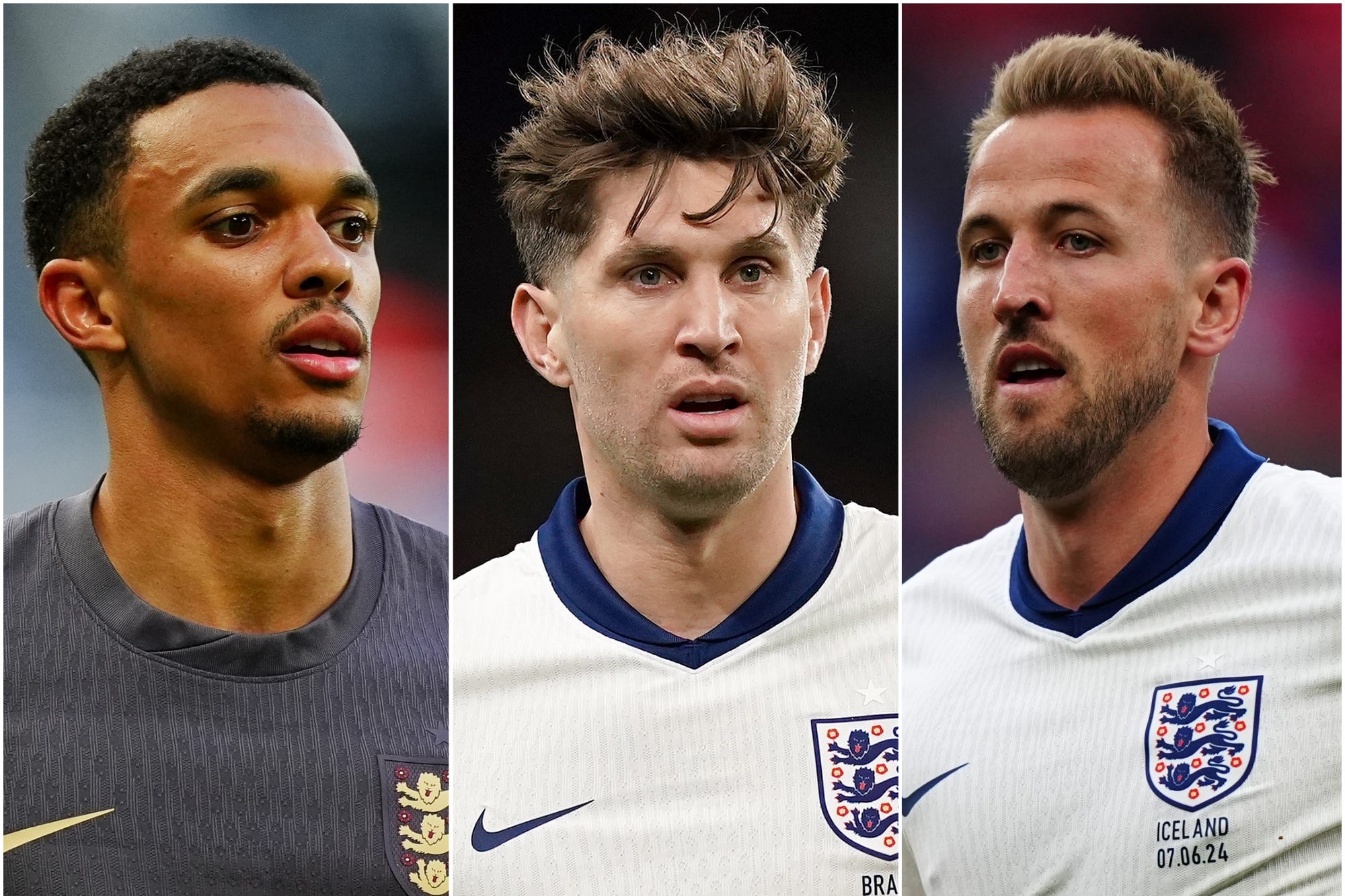 Trent Alexander-Arnold, John Stones and Harry Kane all turning out for England (PA)