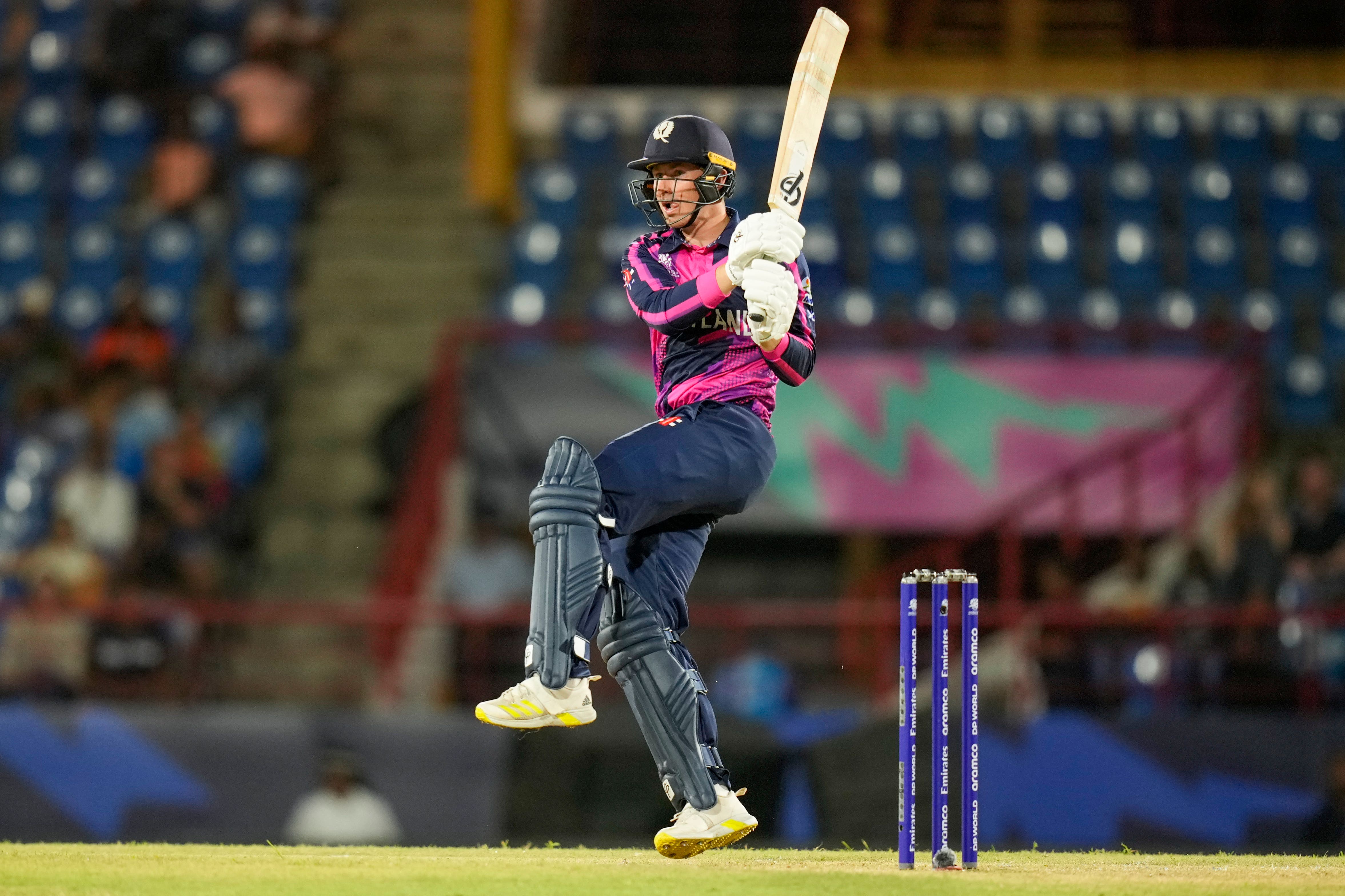 Brandon McMullen hit 60 in Scotland’s narrow loss to Australia (Ramon Espinosa/AP)