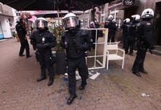 Serbia and England fans throw tables and chairs in violent mass brawl ahead of Euro 2024 opener