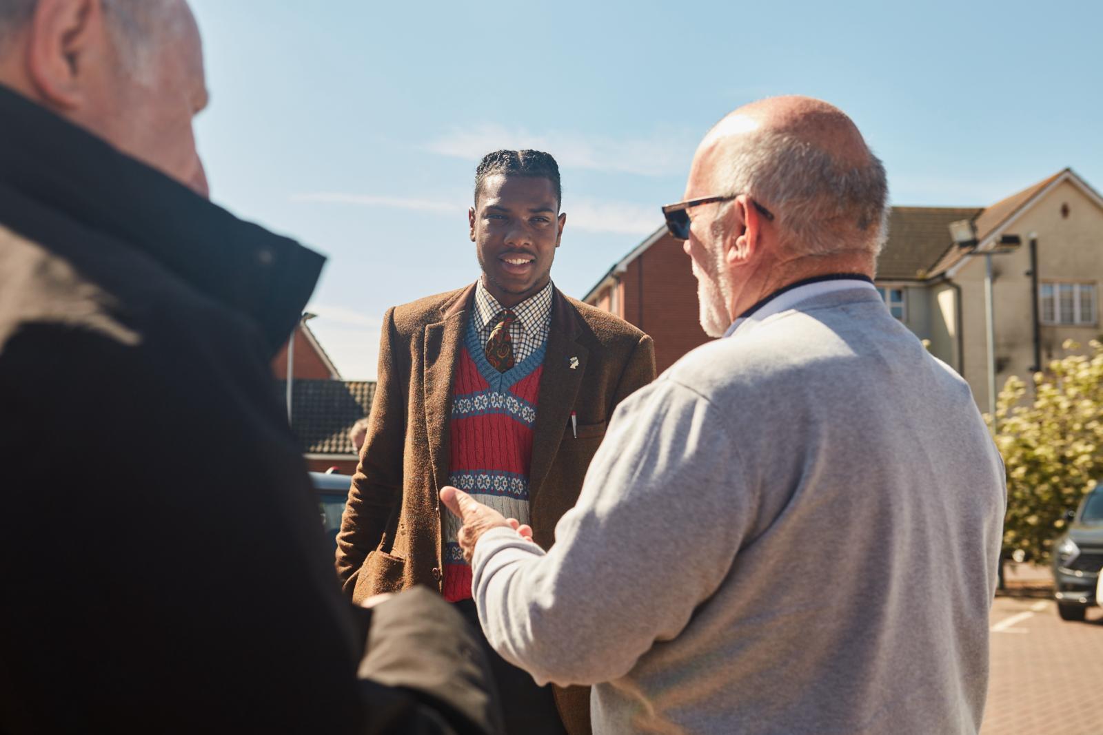 Jovan Owusu-Nepaul (centre) is Labour’s candidate for Clacton