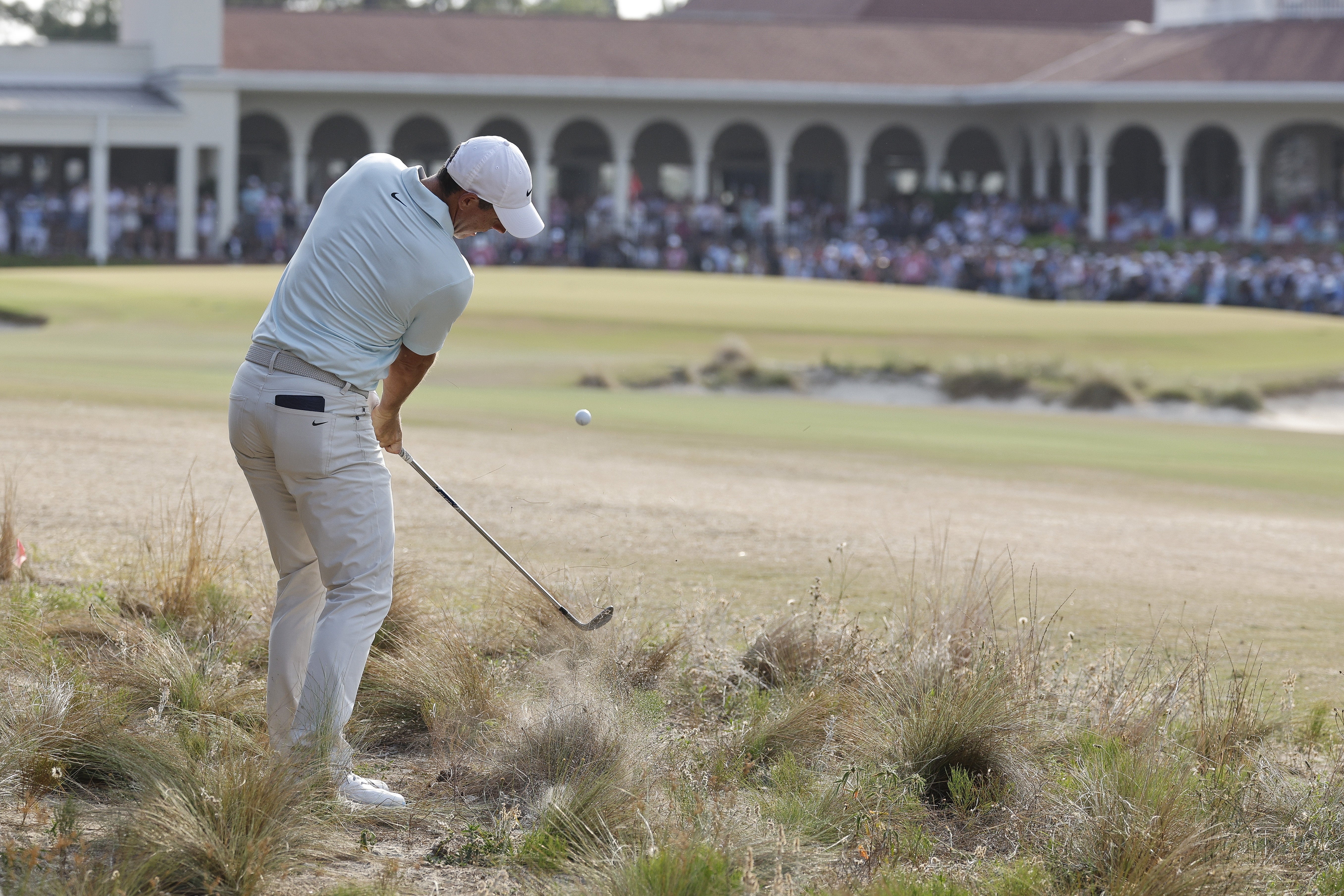 McIlroy found the rough with his drive on 18 as his round fell apart