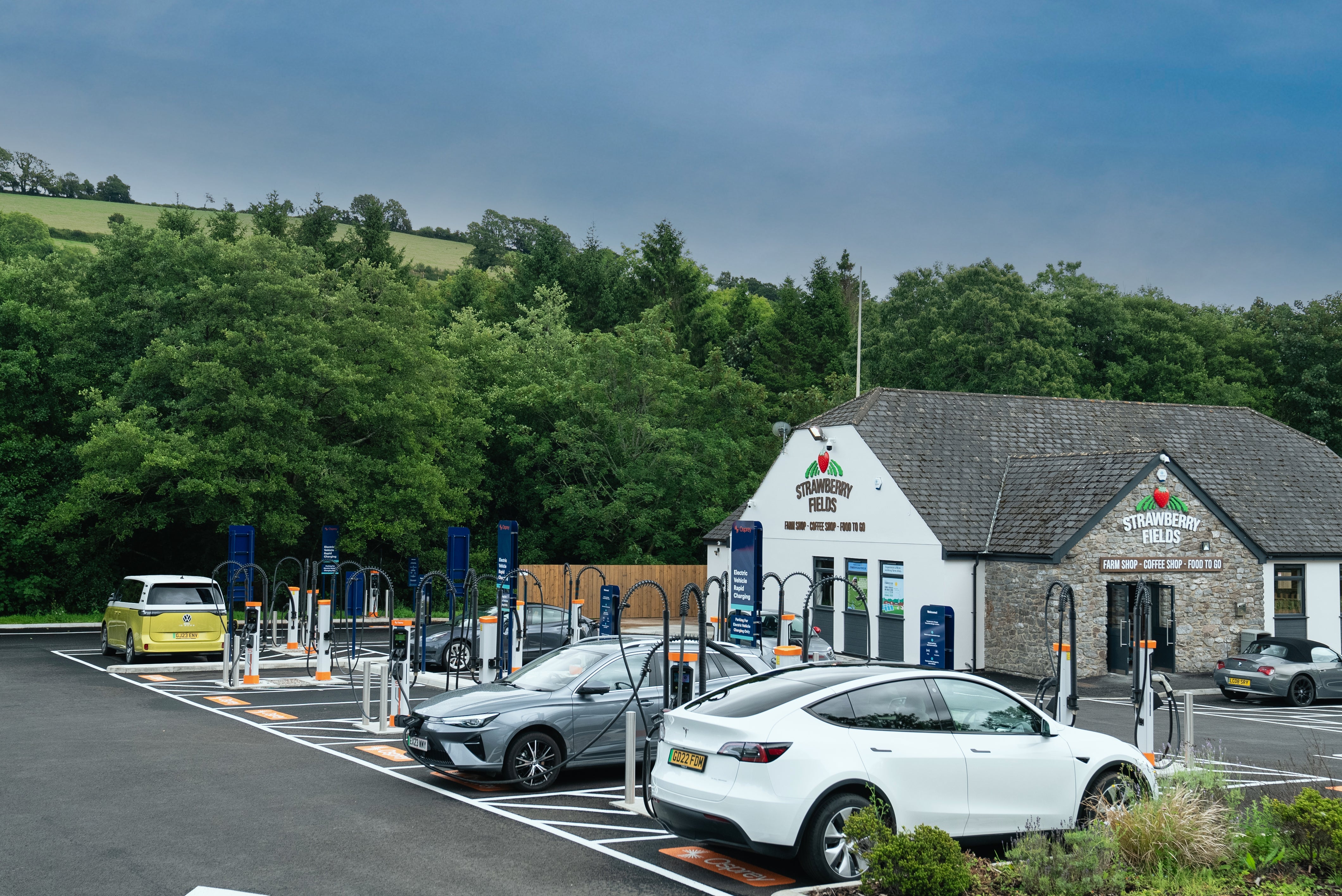 On the move: Osprey Charging Network has launched flagship hubs in key locations across the UK