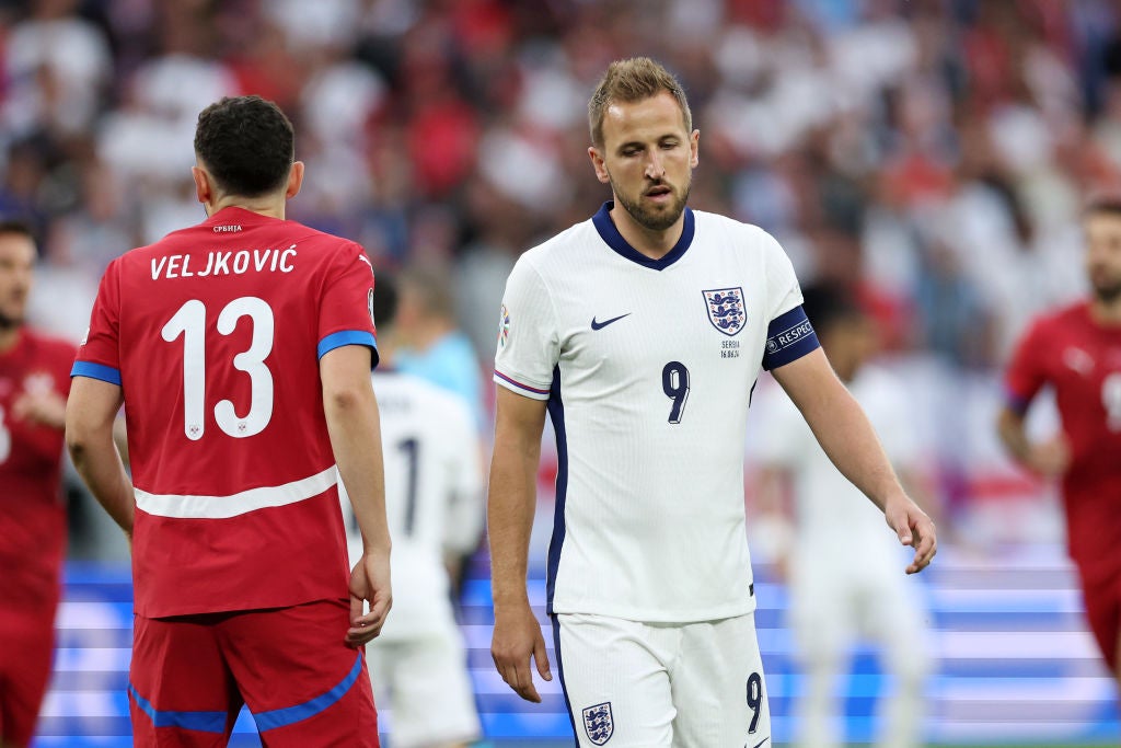 England captain Kane had just two touches in the first half of the Euro 2024 opener against Serbia