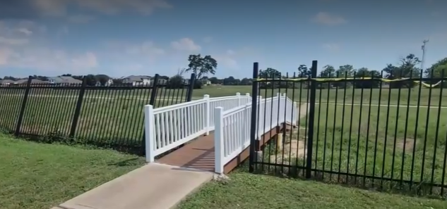 The baby was found on this small bridge on a walking trail in Katy