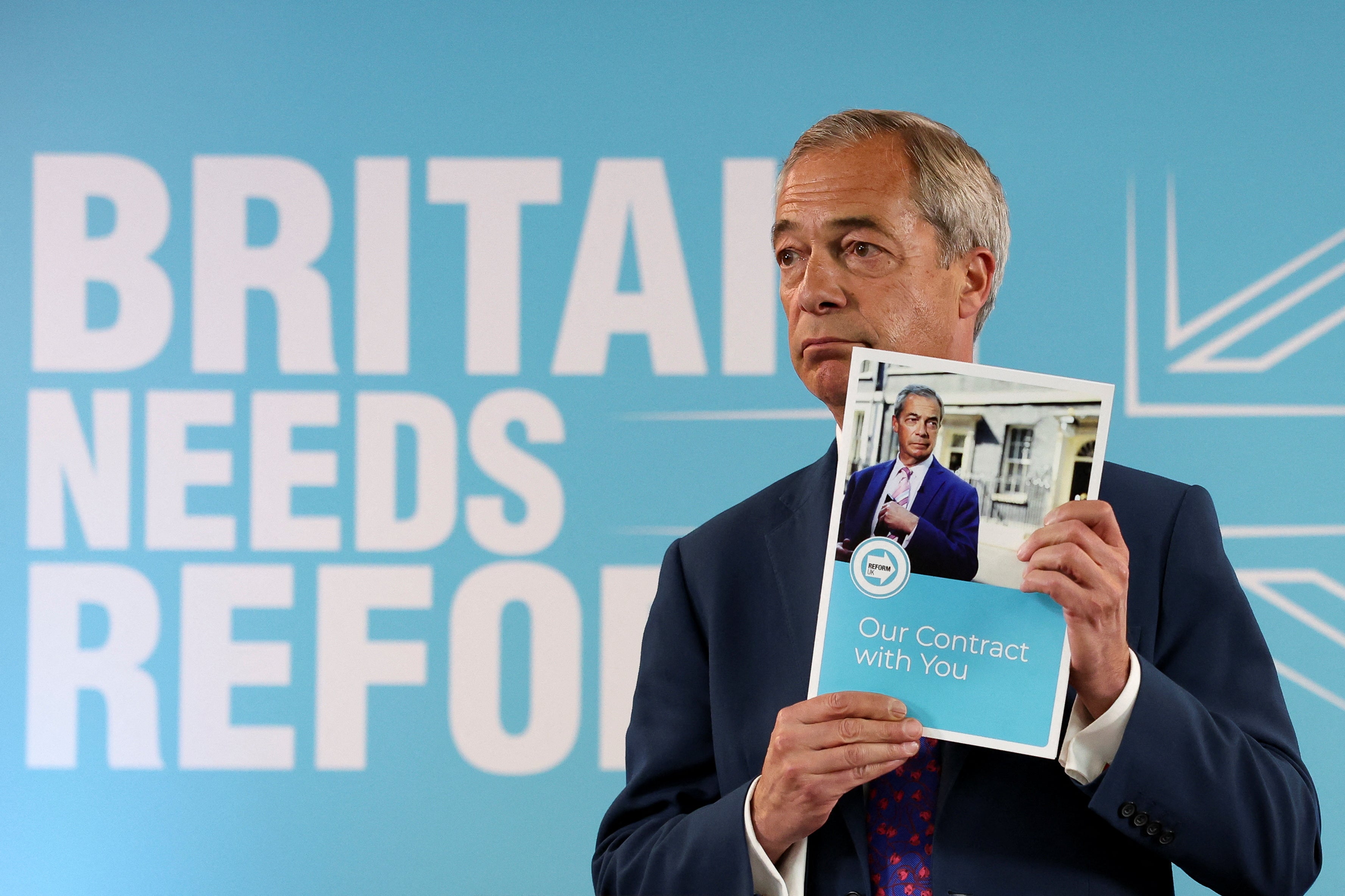 Nigel Farage at the launch of Reform UK’s ‘hastily collated rag-bag of populist ideas’