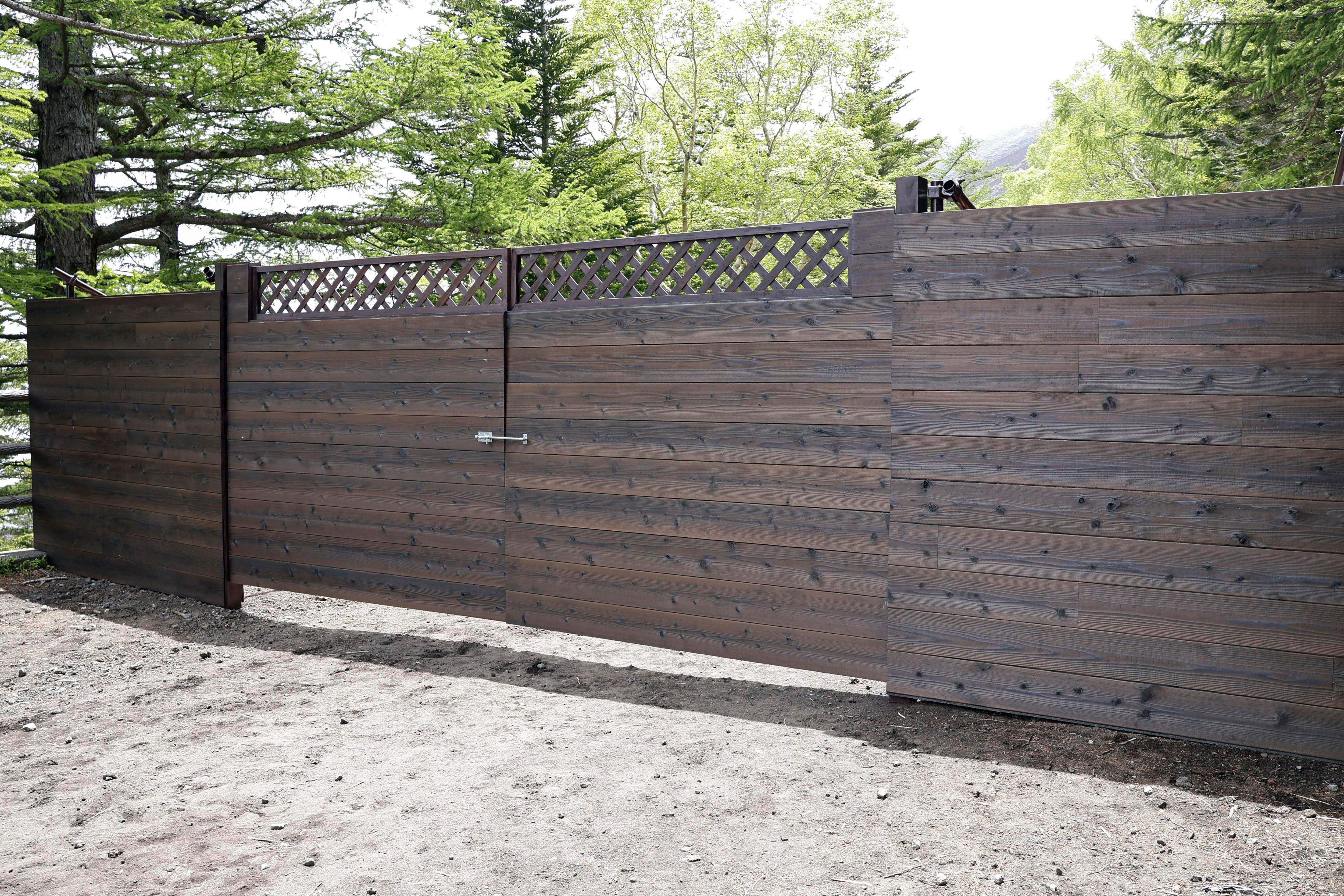 A gate at the 5th station for a trail to Mt. Fuji, is set up in Fujiyoshida, Yamanashi prefecture