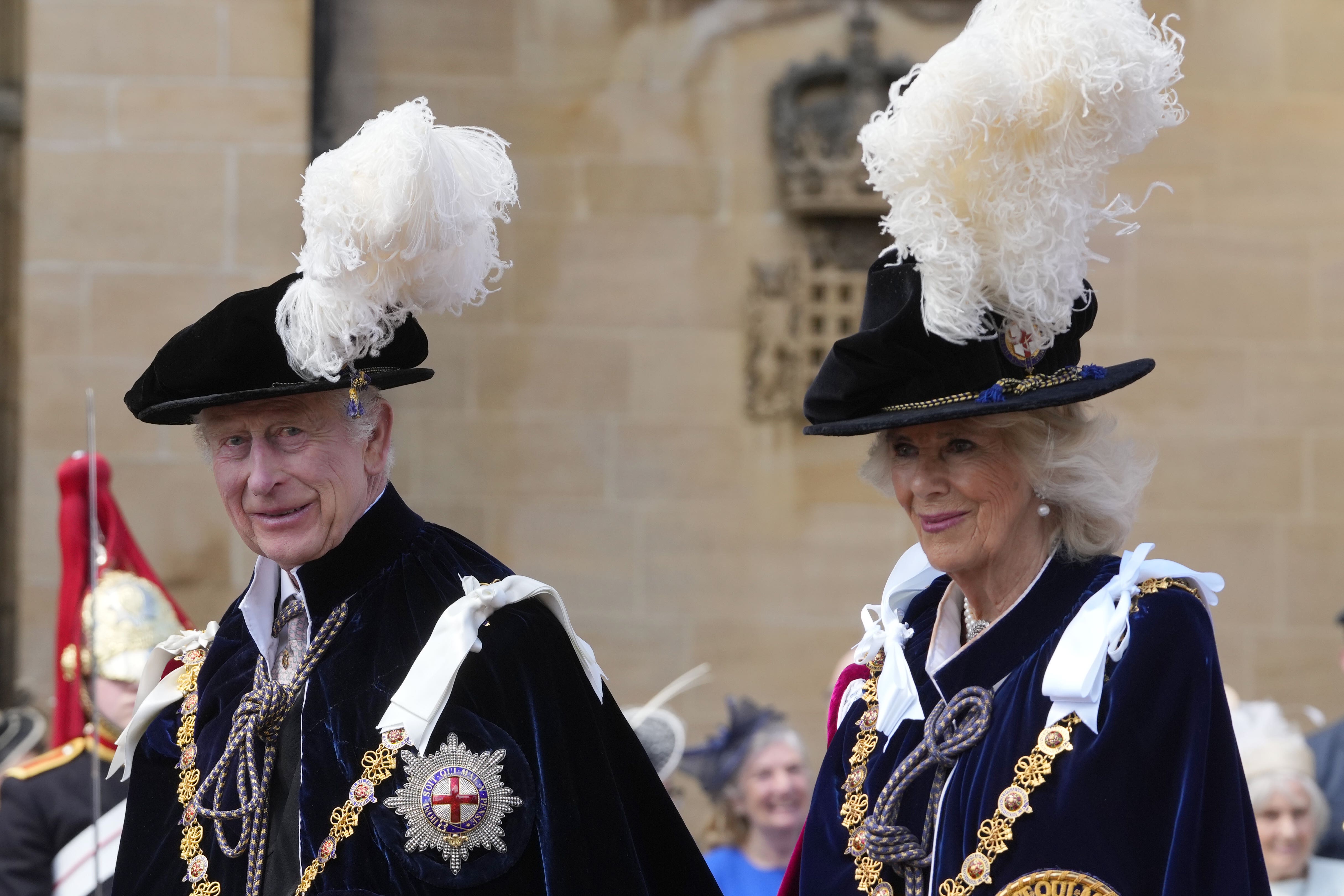 The King and Queen led the monarchy in celebrating the ancient Order of the Garter as the royal family’s summer season began in earnest (Kirsty Wigglesworth/PA)