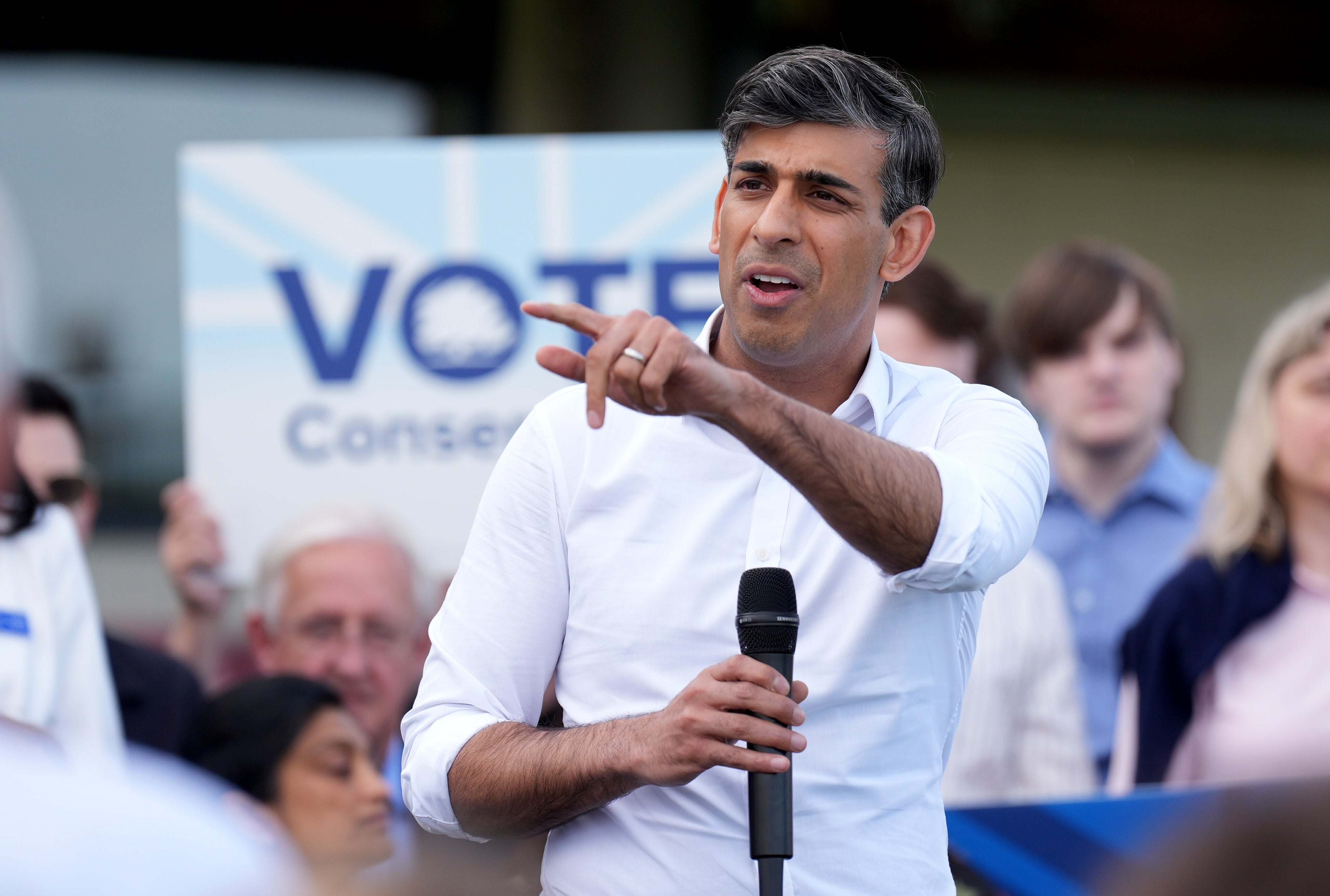 Prime Minister Rishi Sunak during a visit to Cambridge Rugby Club in Cambridge