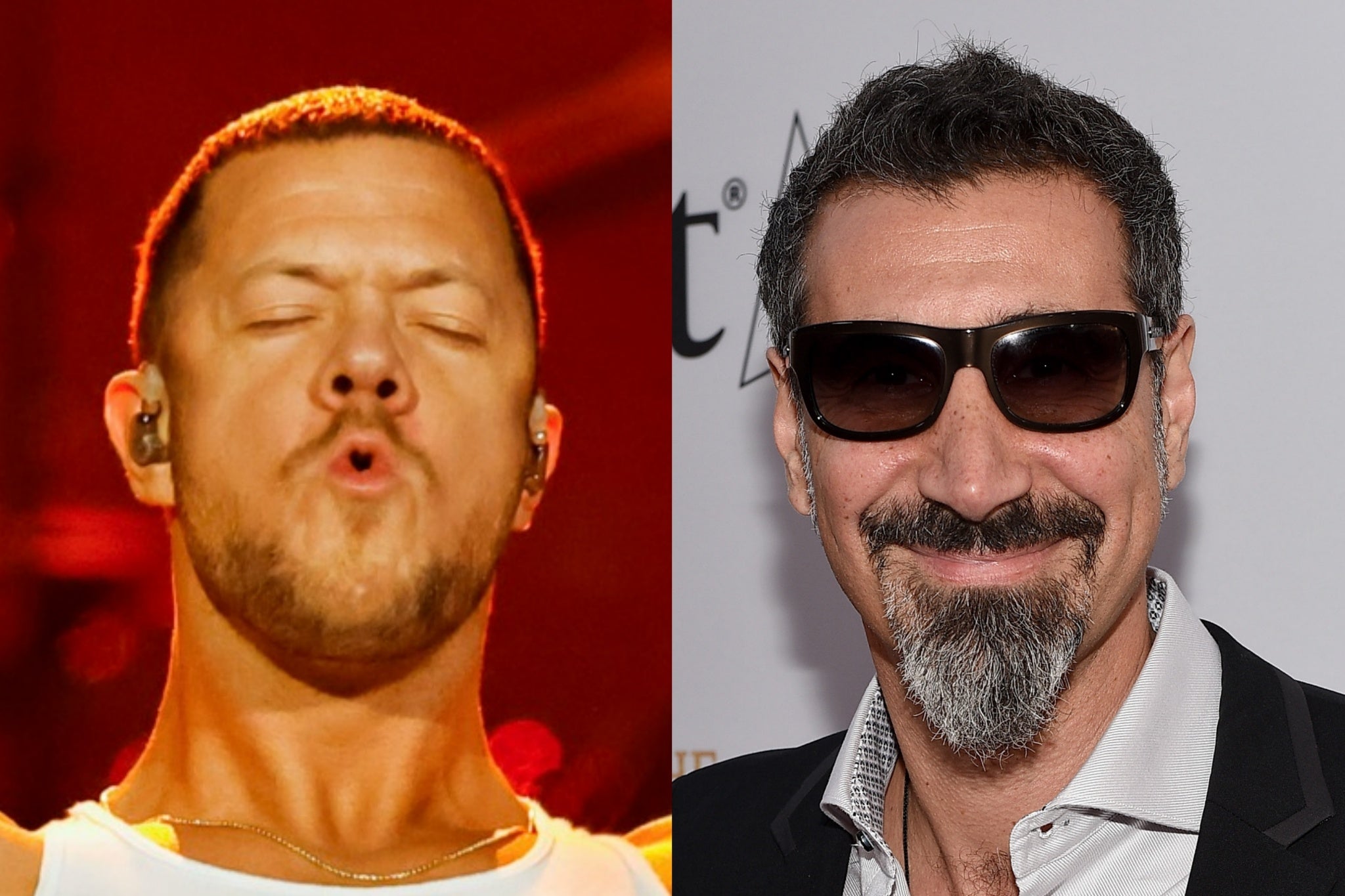 Imagine Dragons frontman Dan Reynolds (left) and System of a Down’s Serj Tankian (right)