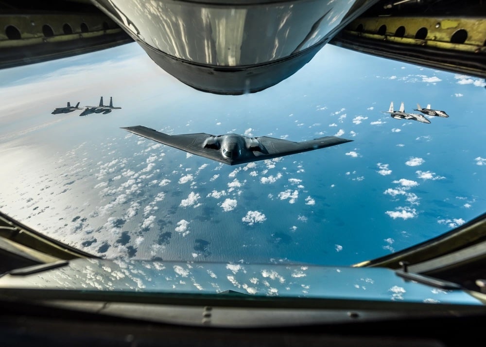 B-2 Spirit Stealth Bomber, assigned to the 509th Bomb Wing at Whiteman Air Force Base, Missouri, in 2019