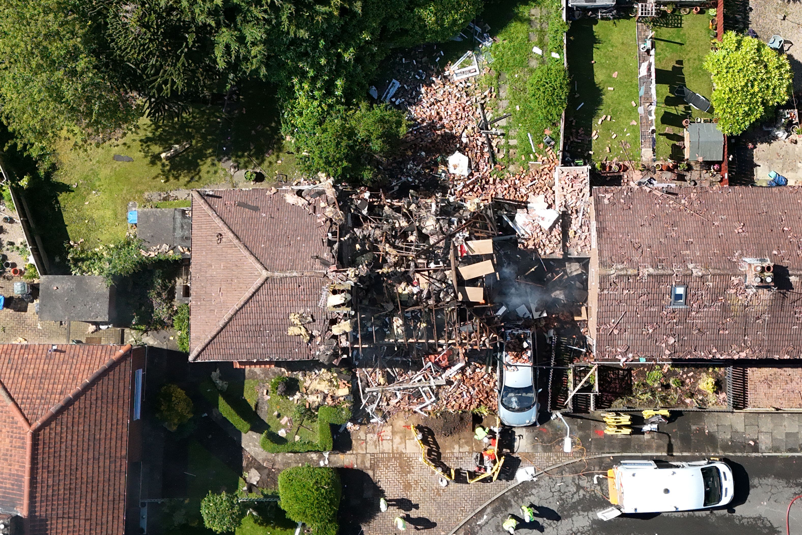 The scene of a suspected gas explosion in Kirkland Walk, Middlesbrough (Owen Humphreys/PA)