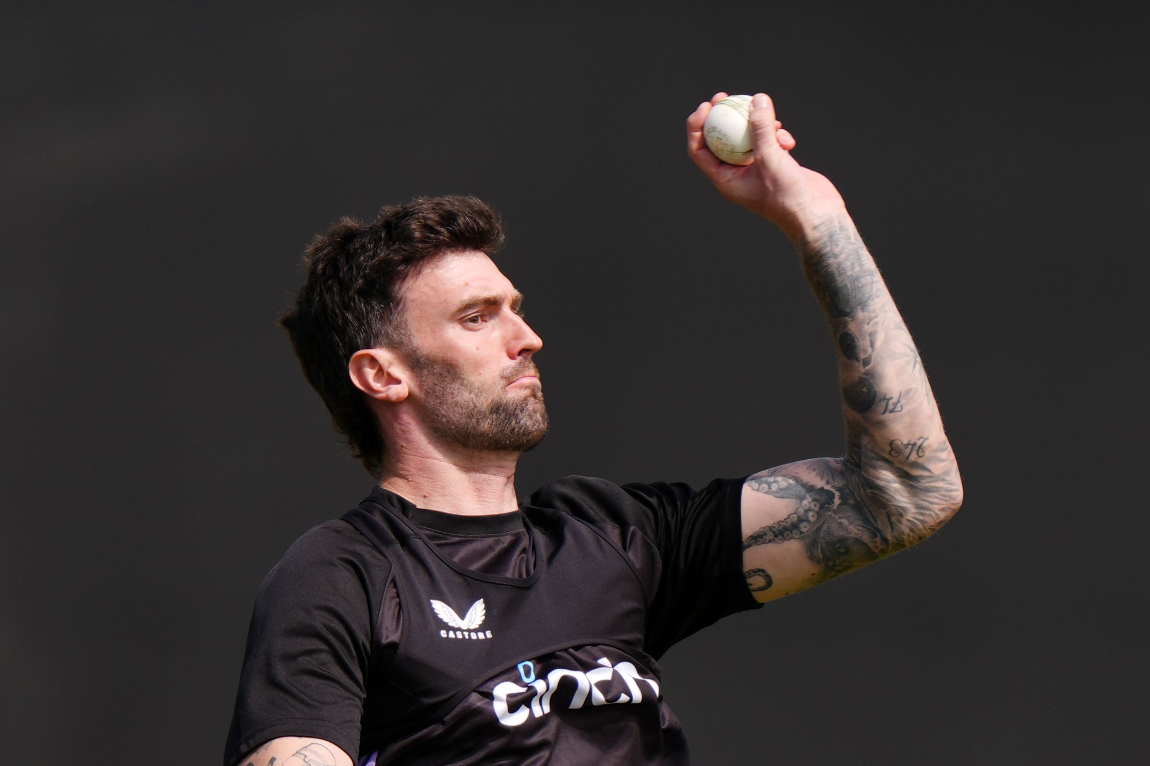 England’s Reece Topley during a nets session at Sophia Gardens, Cardiff. Picture date: Monday May 27, 2024.