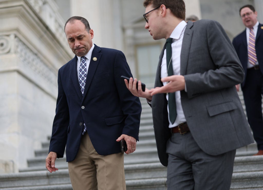 Bob Good is pictured in May on the US Capitol steps