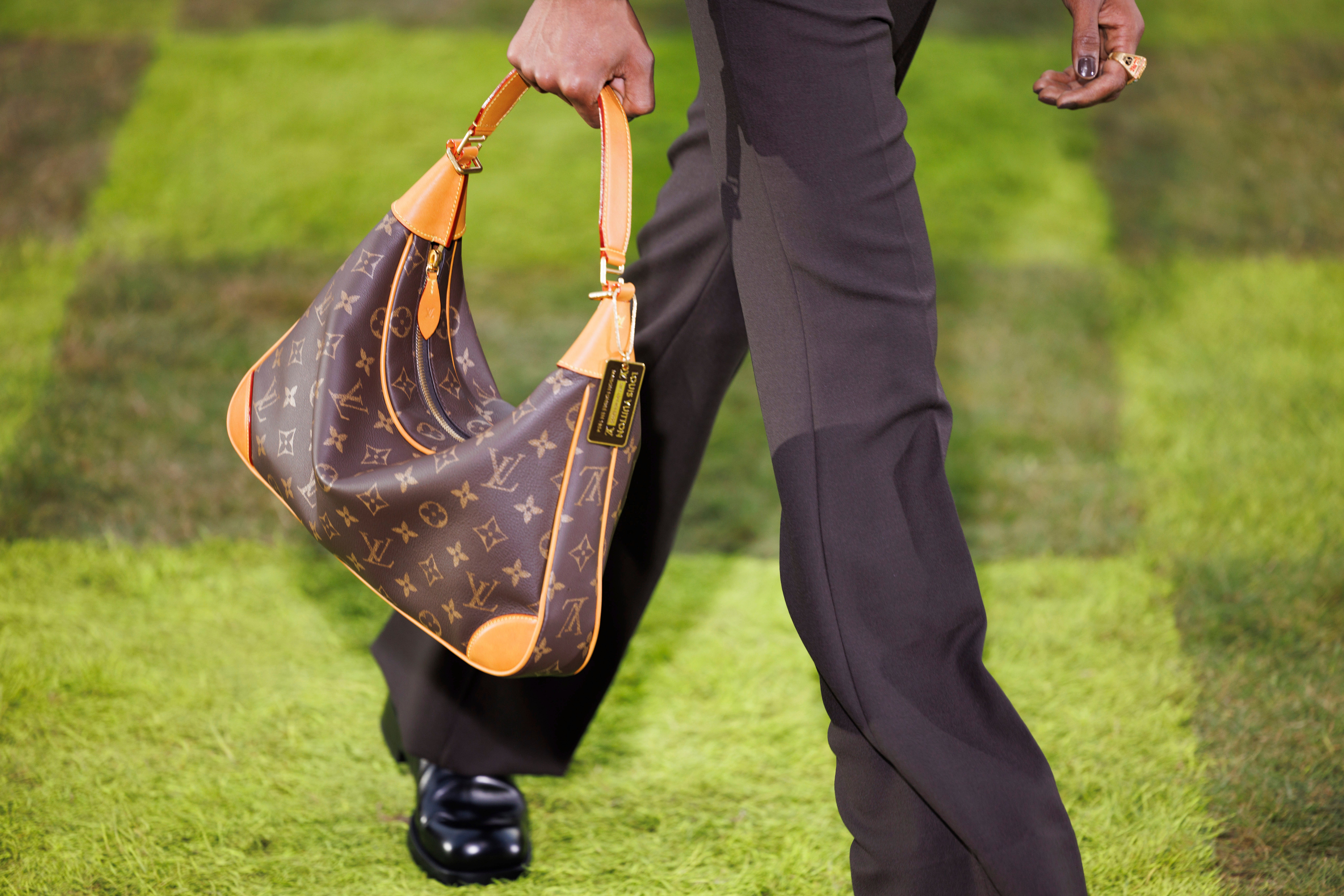 Bags featuring the iconic Louis Vuitton print, such as this one from the Paris S/S Louis Vuitton 2025 collection, were so widely counterfeited during the early noughties that the brand restricted its use of the print for a few years