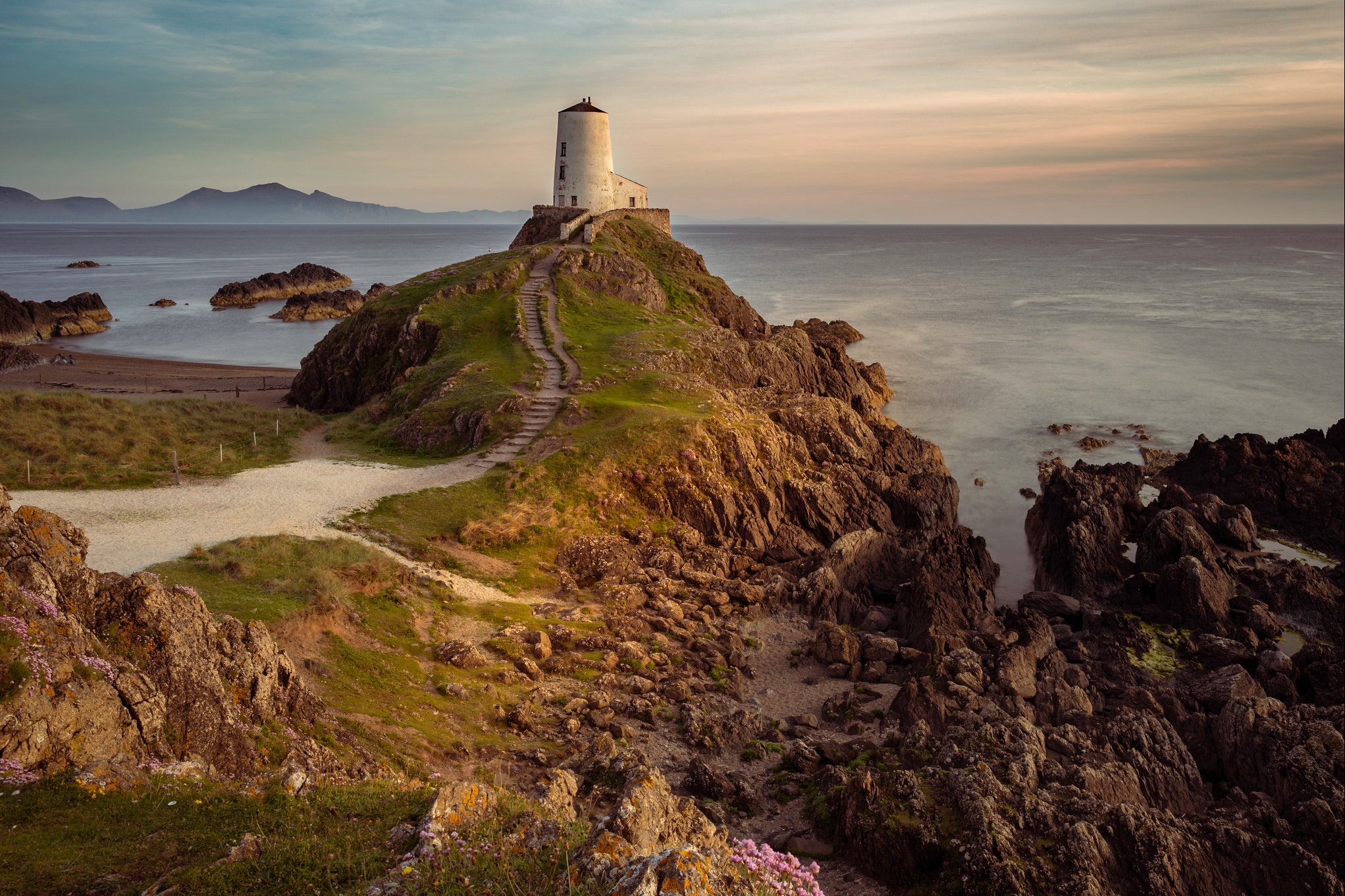 The Isle of Anglesey is separated from the North Wales mainland by the Menai Strait